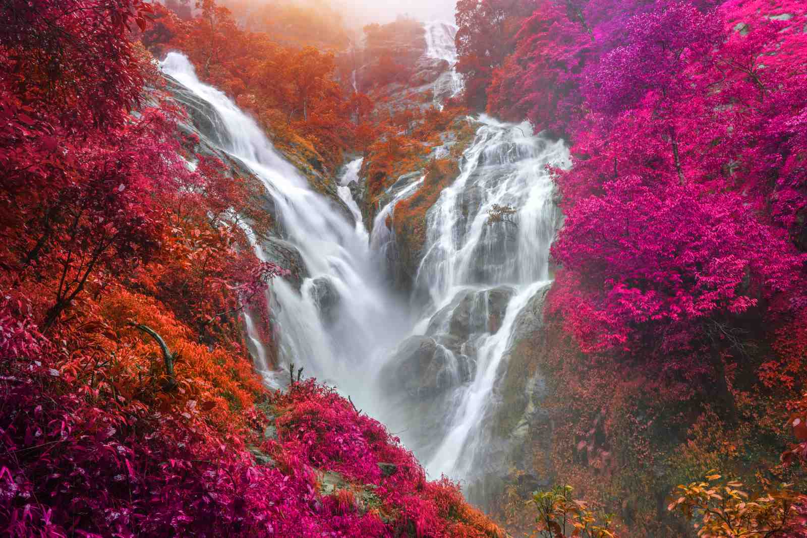 Vibrant Waterfall Landscape Wall Art
