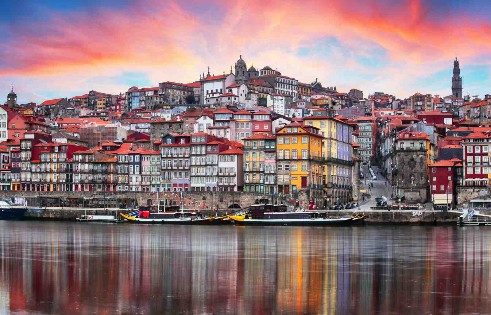 Vibrant Porto Skyline Sunset Wall Art