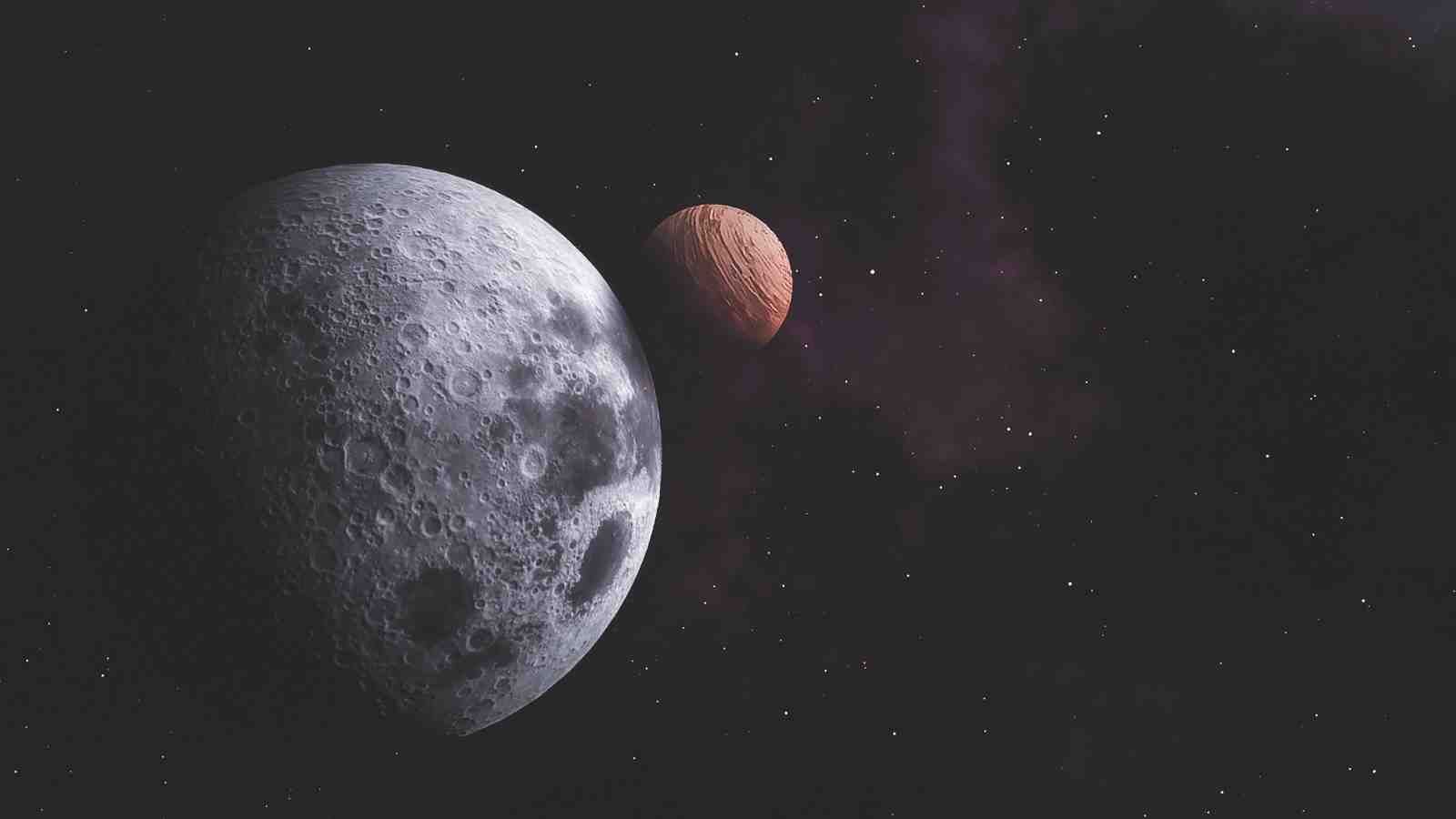 Cosmic Duo: Moon & Mars Wall Art
