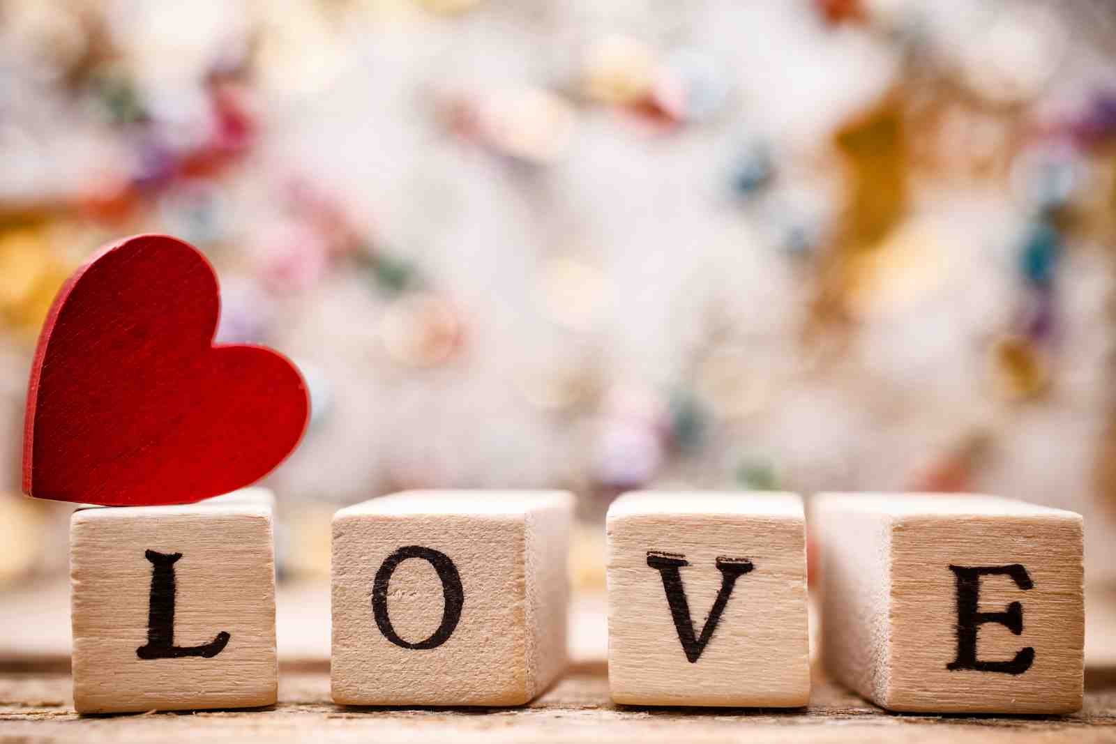 Wooden Love Blocks & Red Heart Wall Art