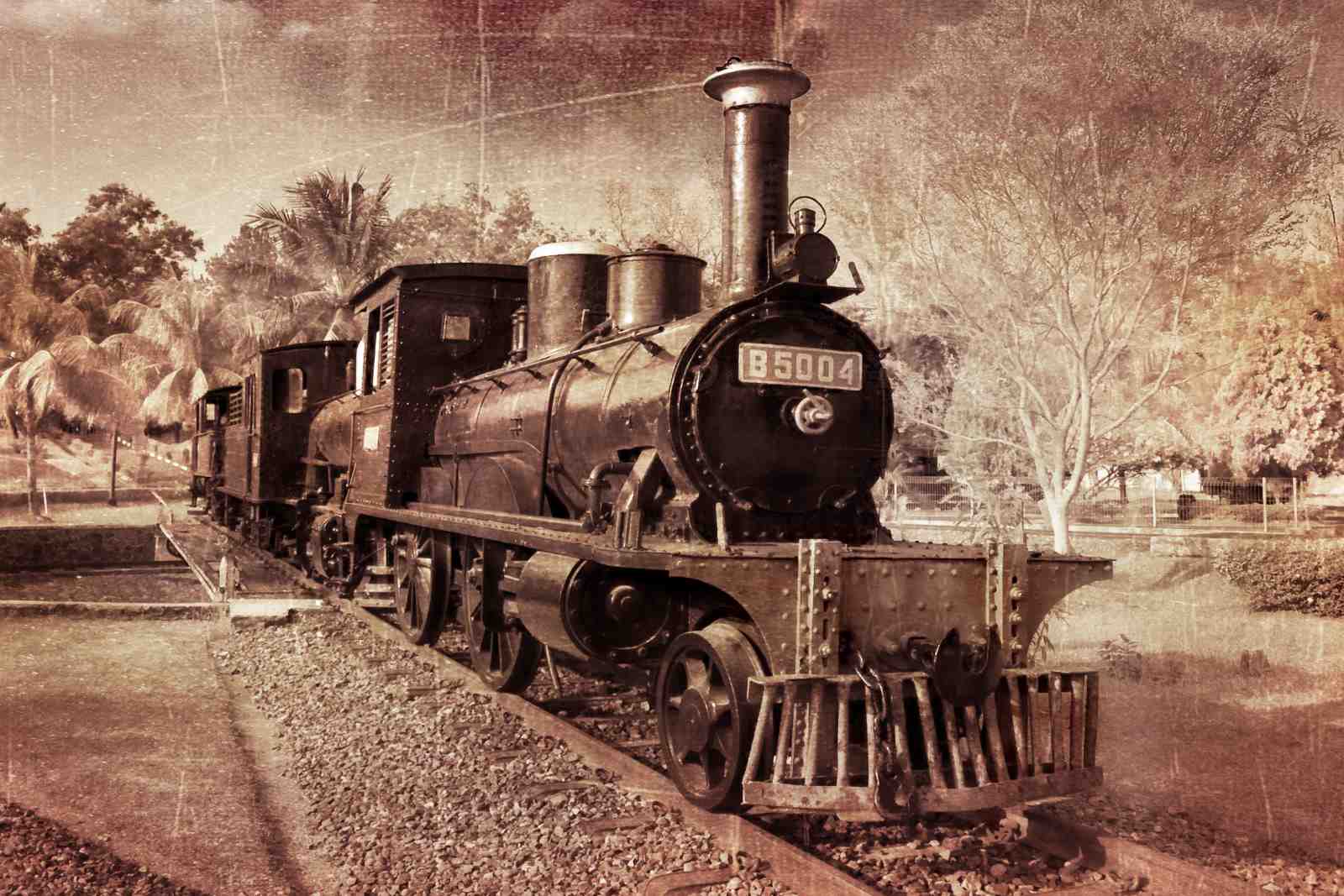 Vintage Steam Train Art Wall Art