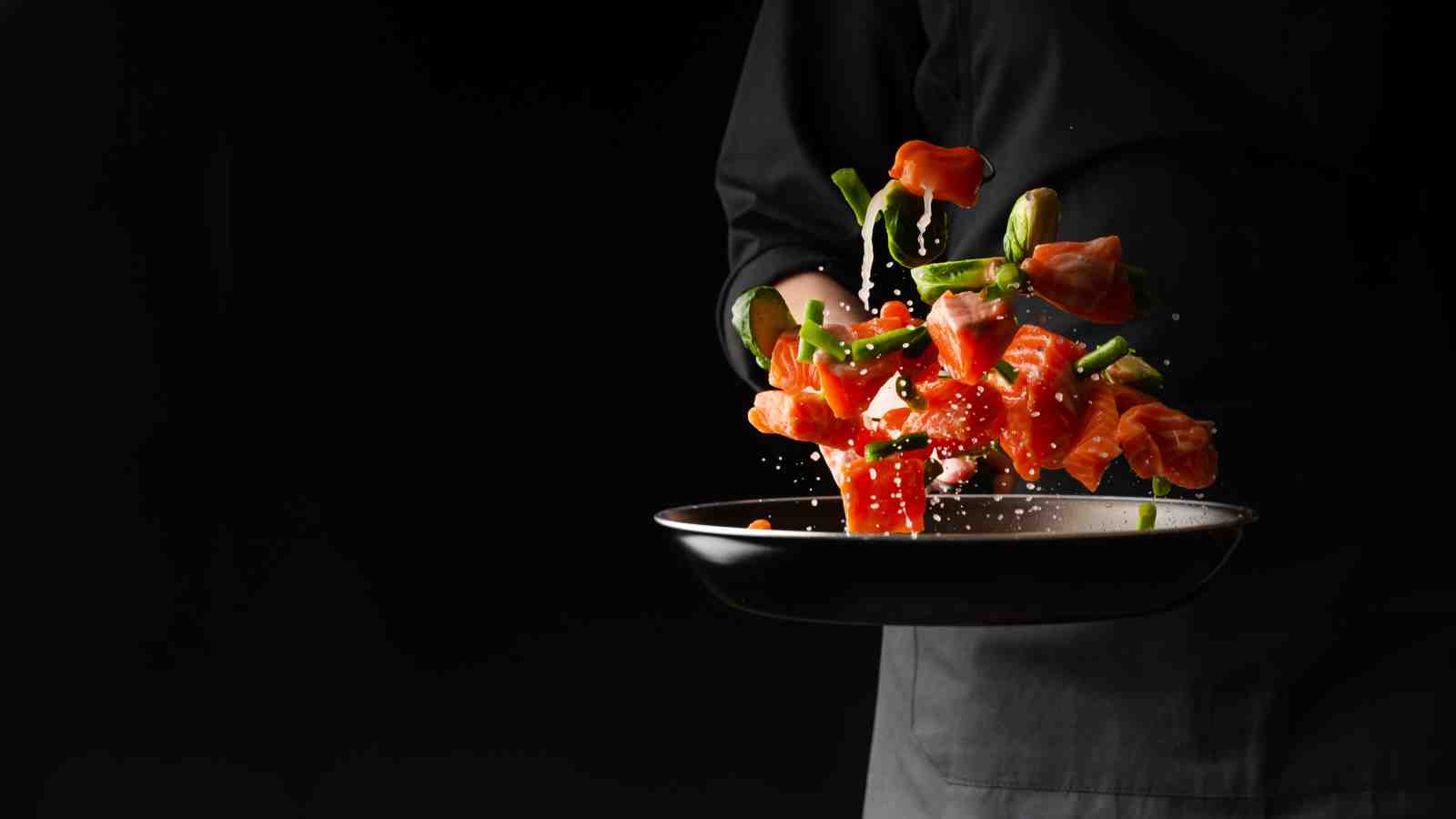 Dynamic Salmon & Veggie Toss Wall Art