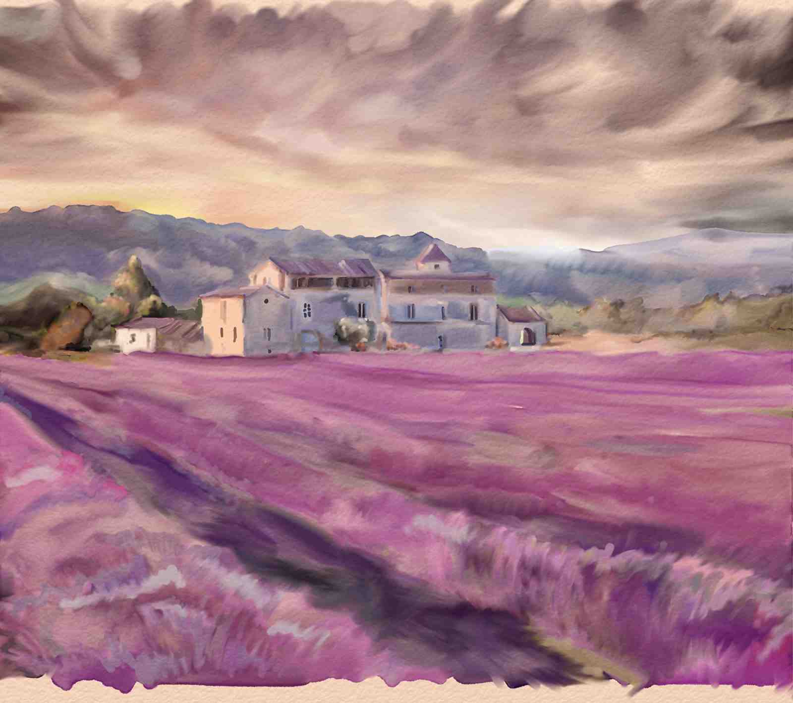 Provence Lavender Field & Villa Wall Art