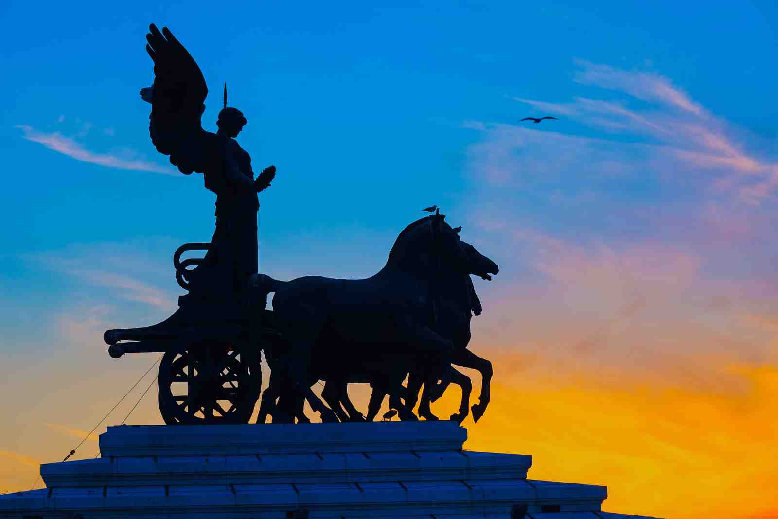 Majestic Victory Quadriga Sunset Wall Art
