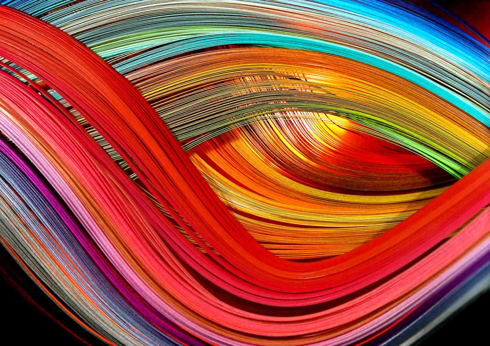 Abstract Rainbow Swirl Wall Art - Vibrant Modern Art