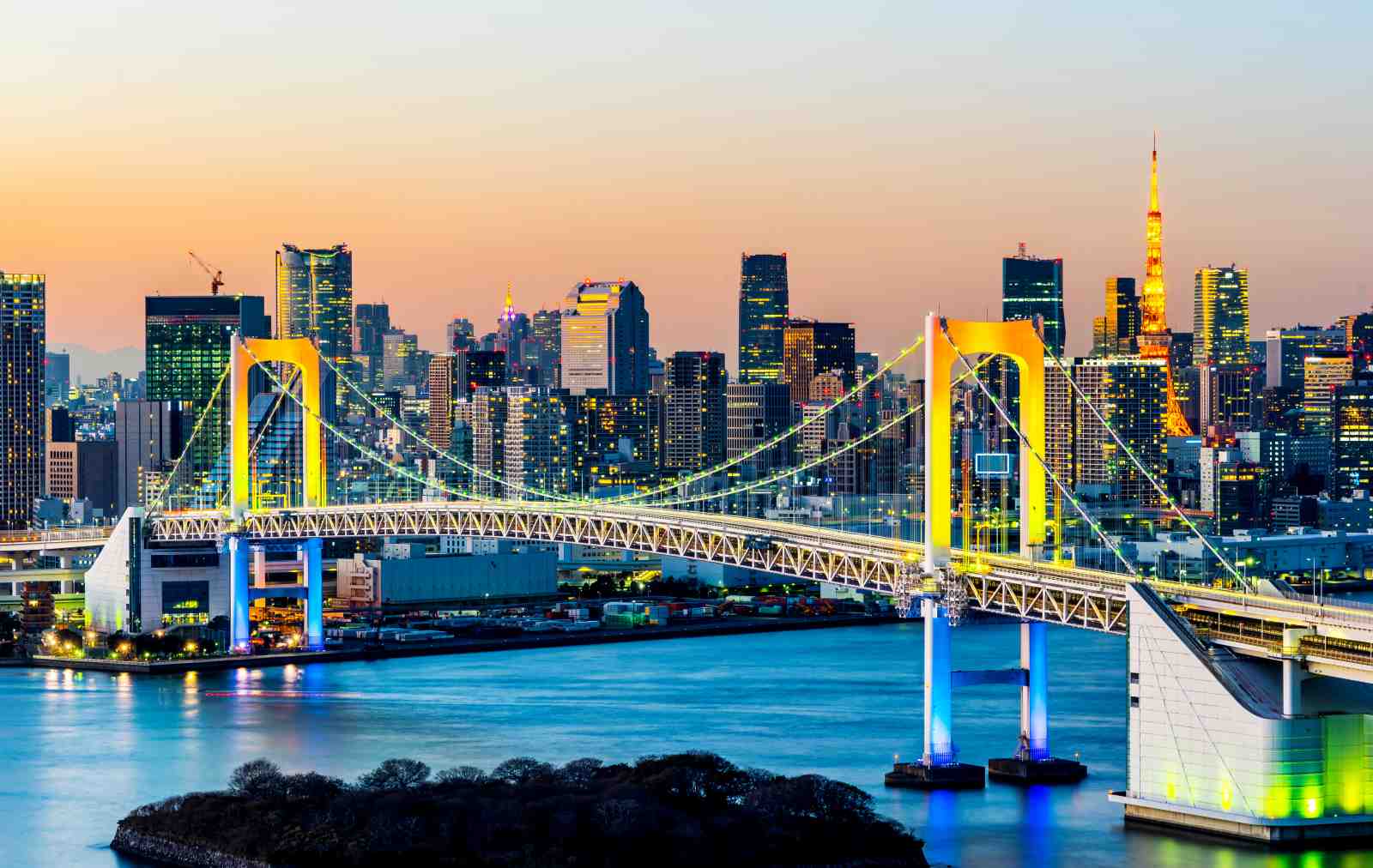 Tokyo Rainbow Bridge Skyline Wall Art