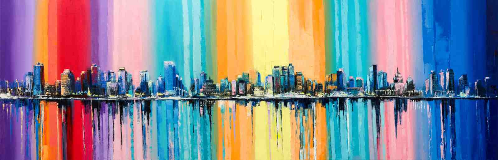 Vibrant Cityscape Wall Art: Modern Art