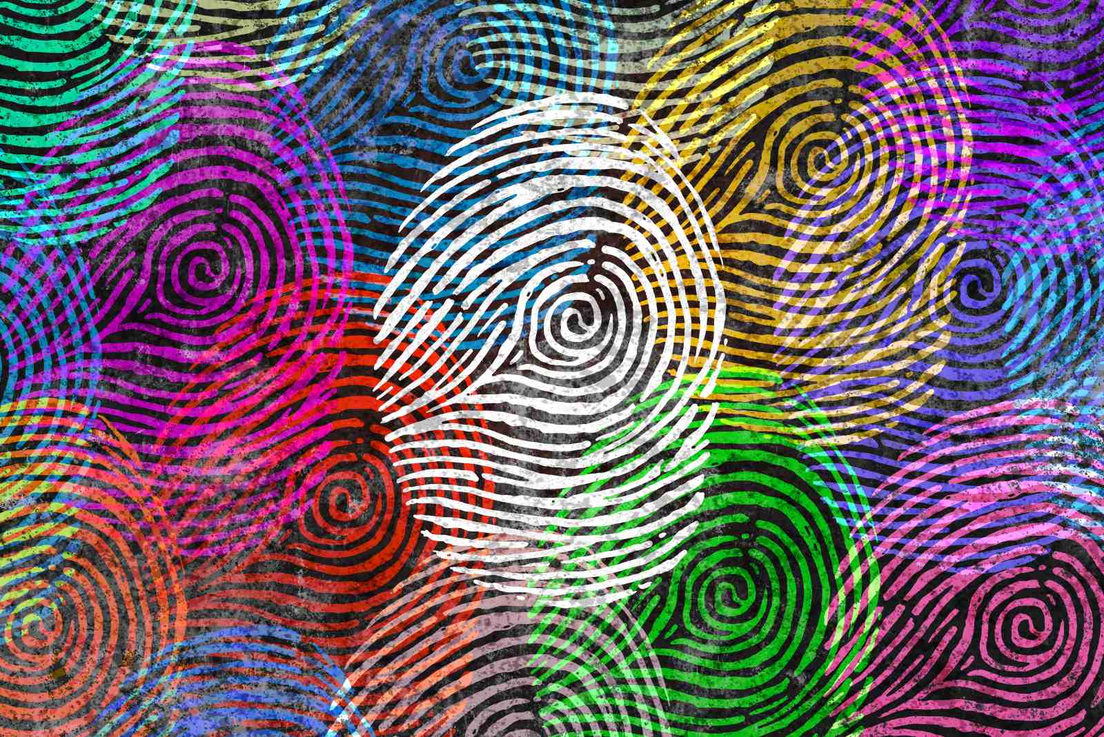 Vibrant Fingerprint Abstract Wall Art