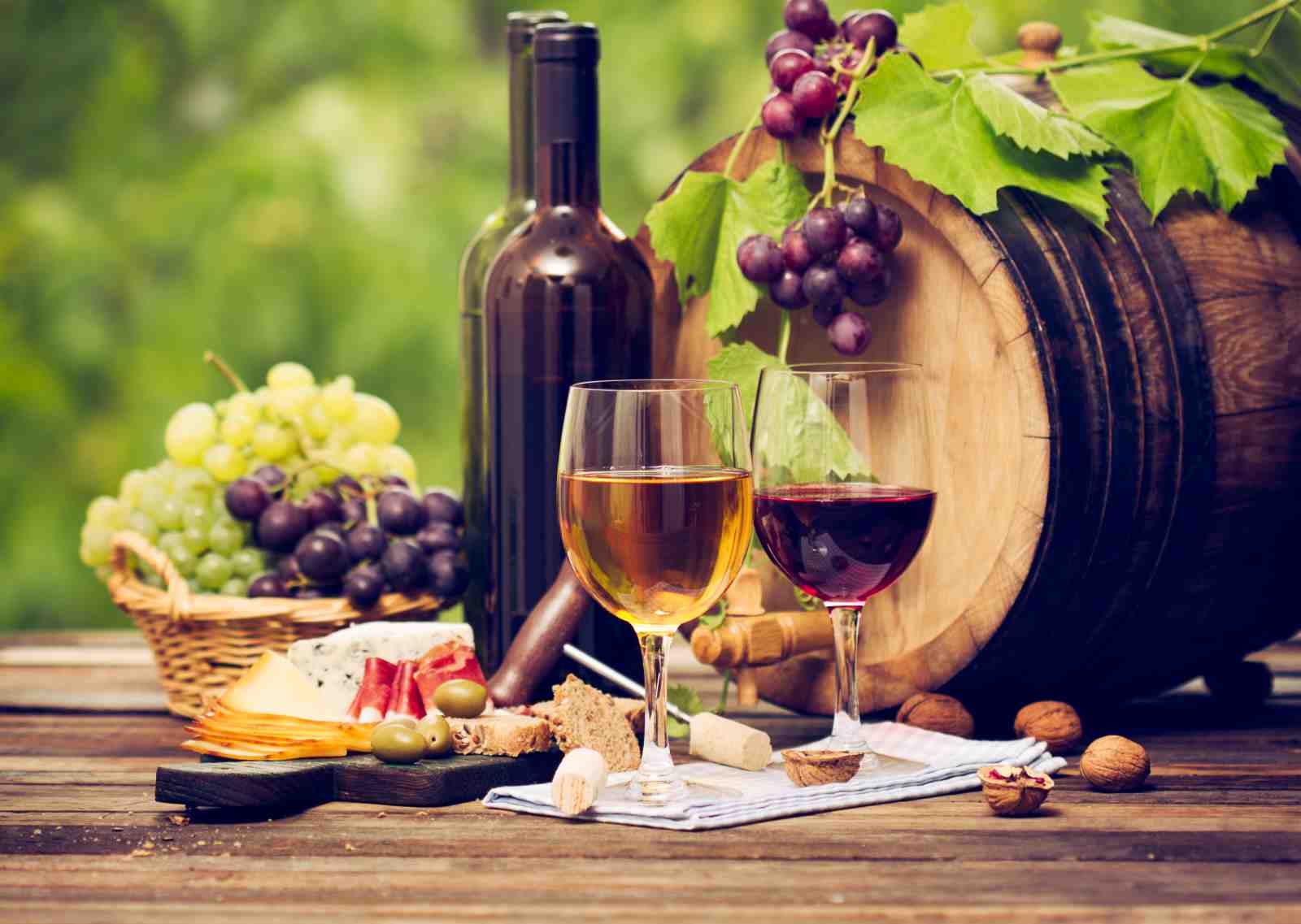Elegant Wine & Cheese Vineyard Wall Art