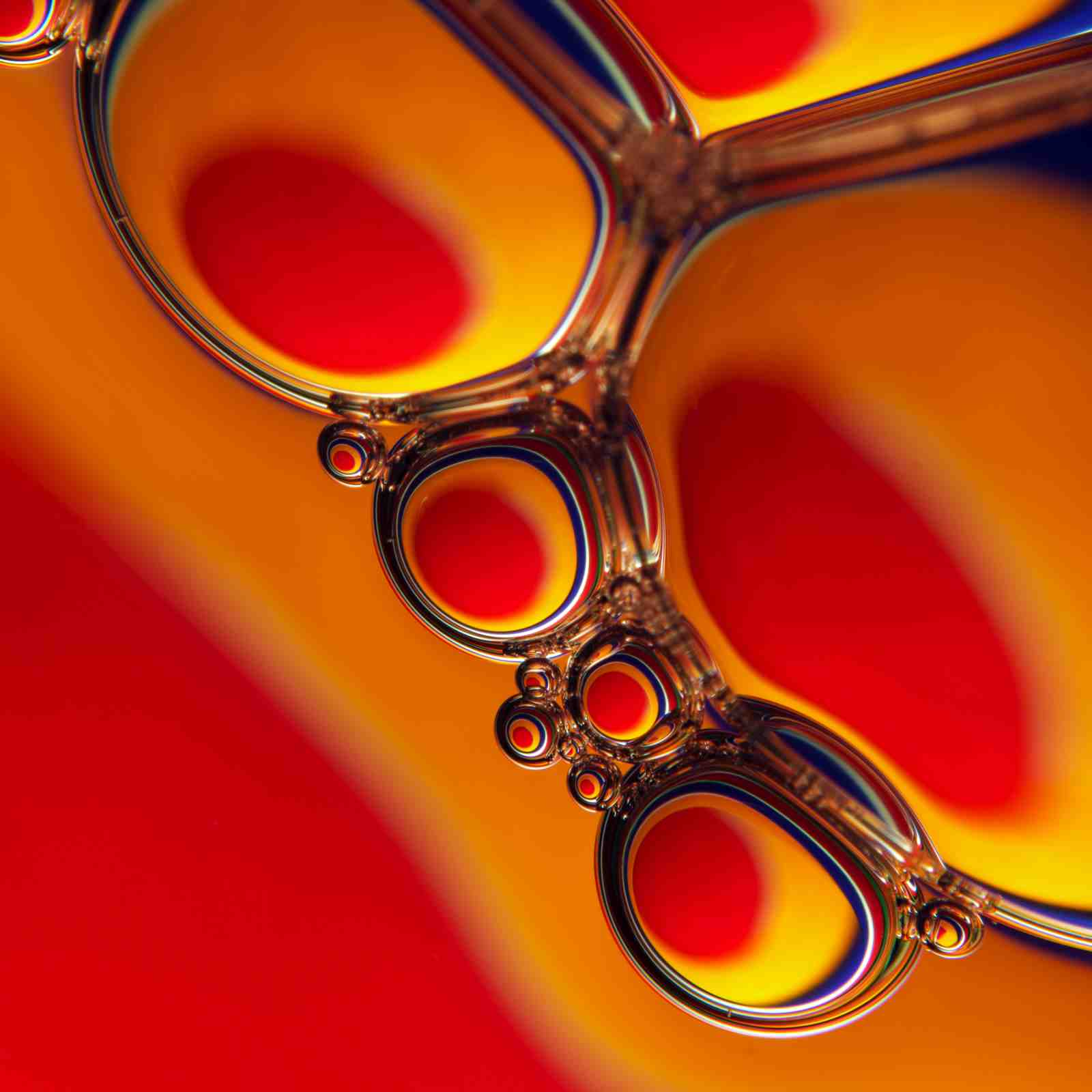 Vibrant Red & Yellow Bubbles Wall Art
