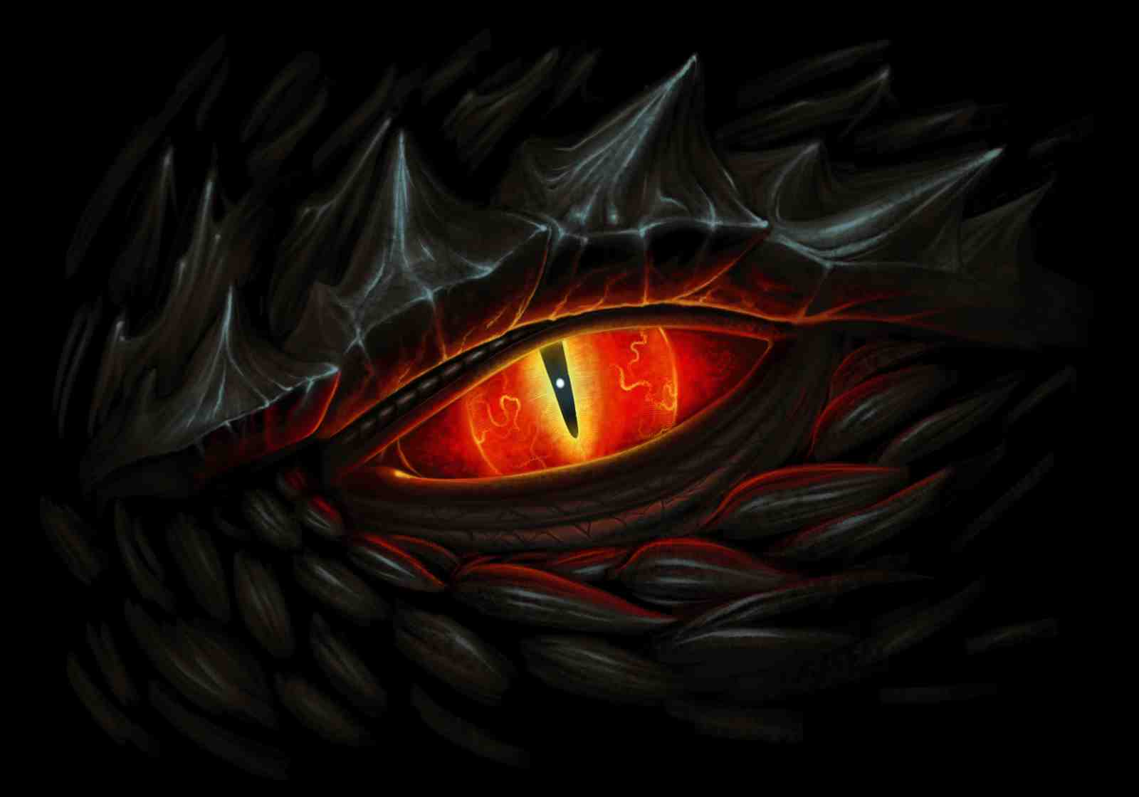 Fiery Dragon Eye Fantasy Art Wall Art