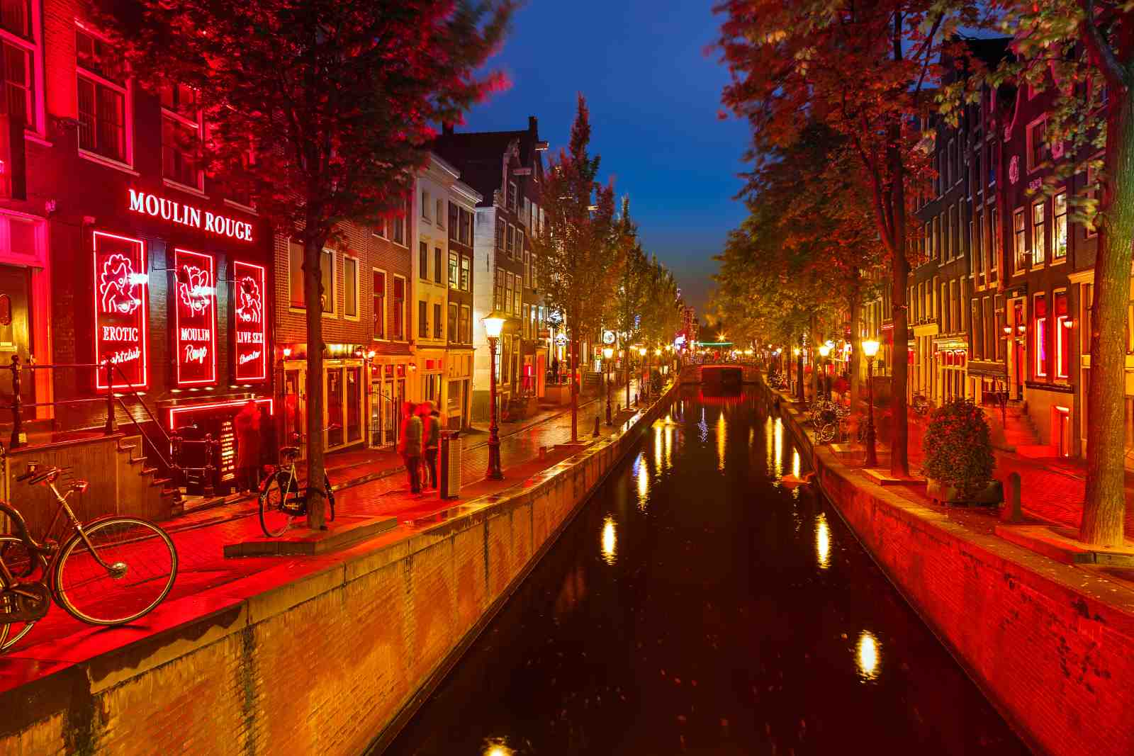 Vibrant Amsterdam Canal Nightlife Wall Art