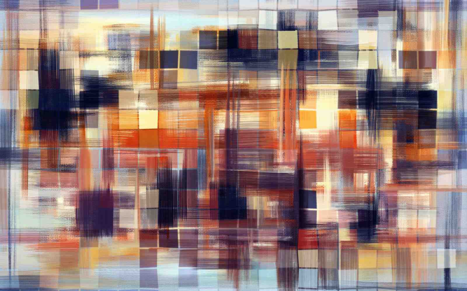 Abstract Grid Warm Tones Wall Art