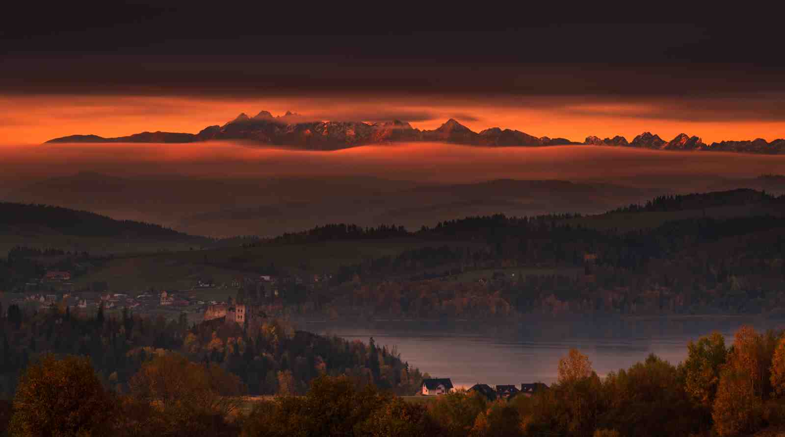 Majestic Mountain Sunset Landscape Wall Art