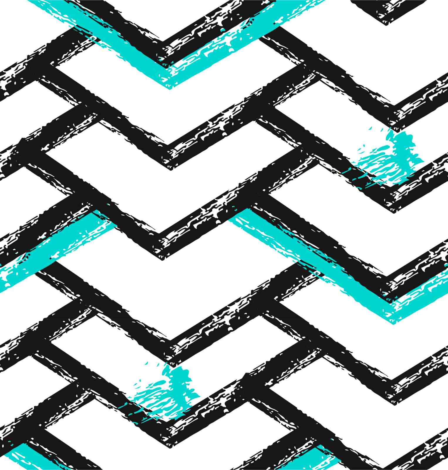 Modern Teal Chevron Grunge Wall Art