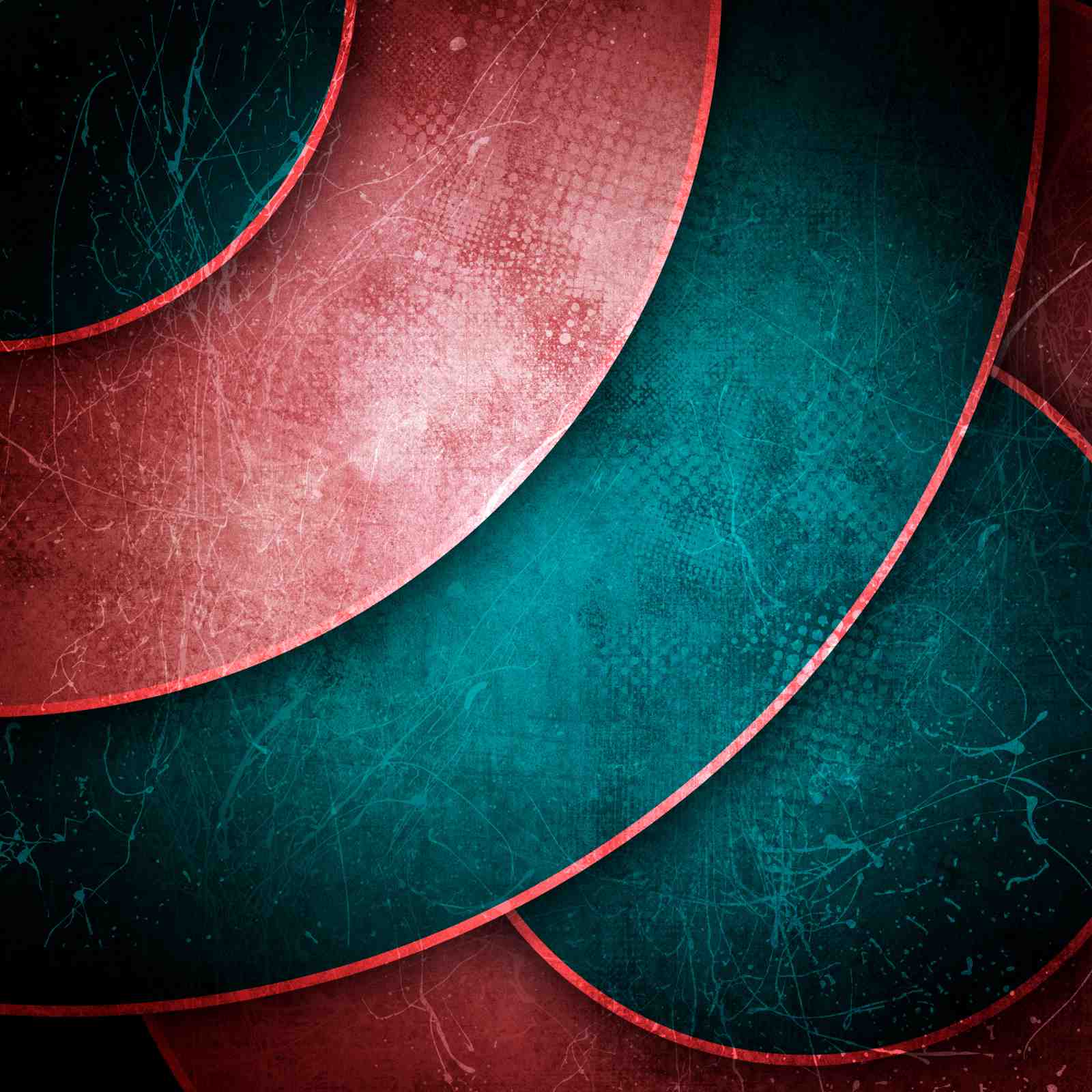 Abstract Teal & Rose Gold Geometric Wall Art