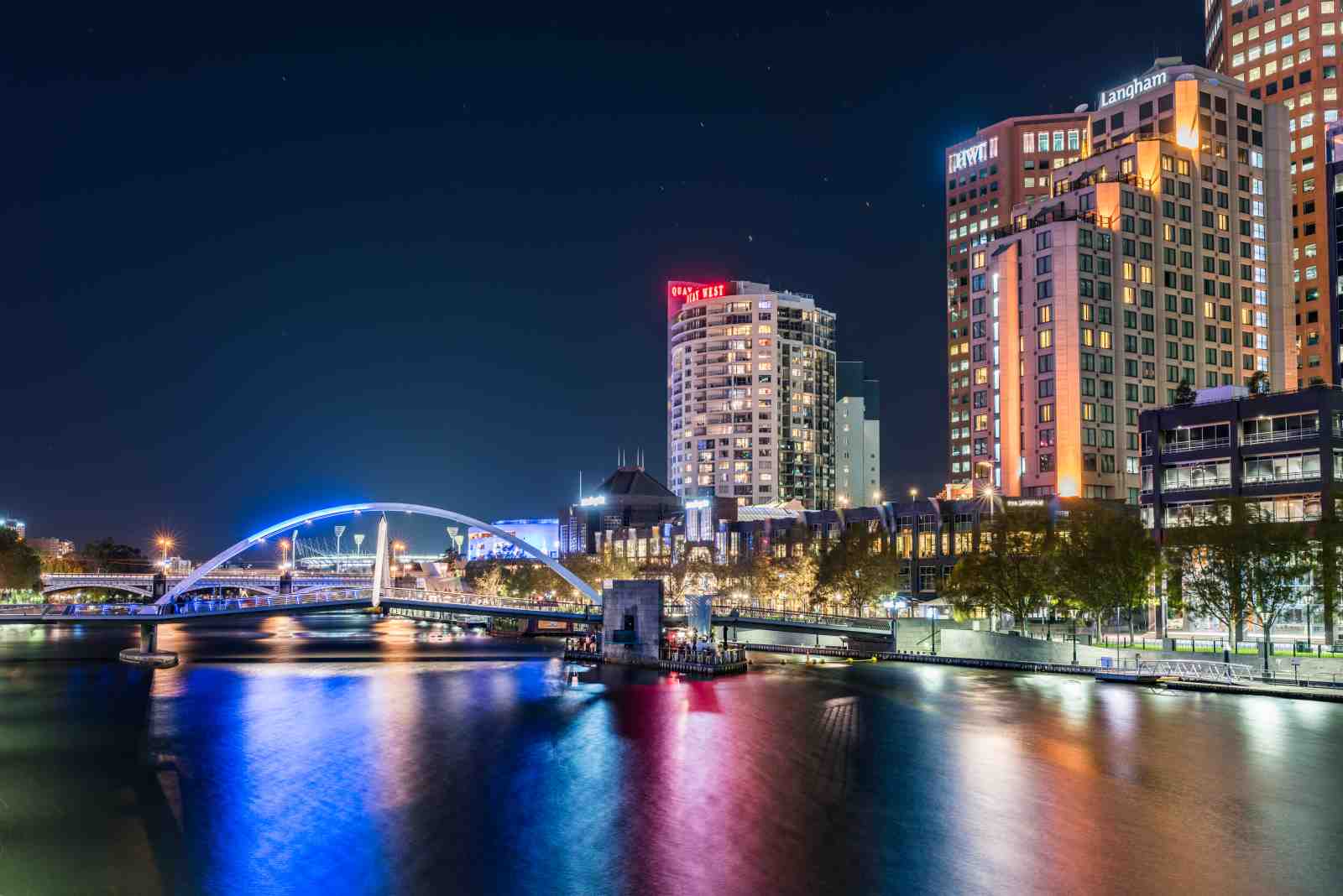 Vibrant Cityscape Bridge Wall Art