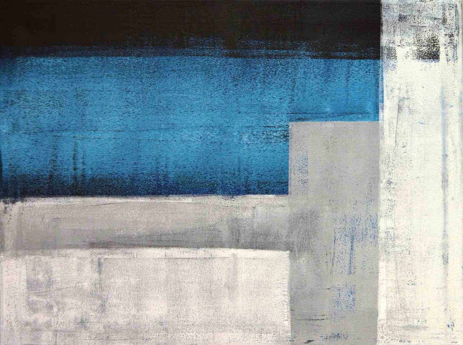 Abstract Blue Geometric Wall Art