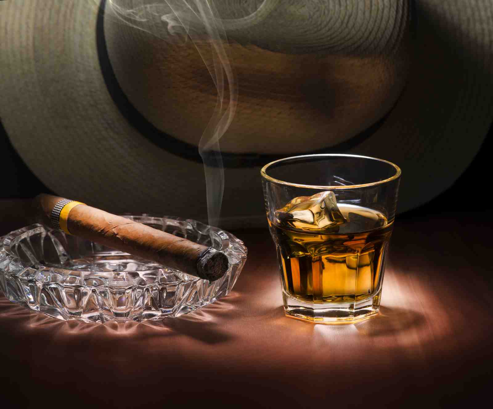Sophisticated Cigar & Whiskey Sunset Wall Art