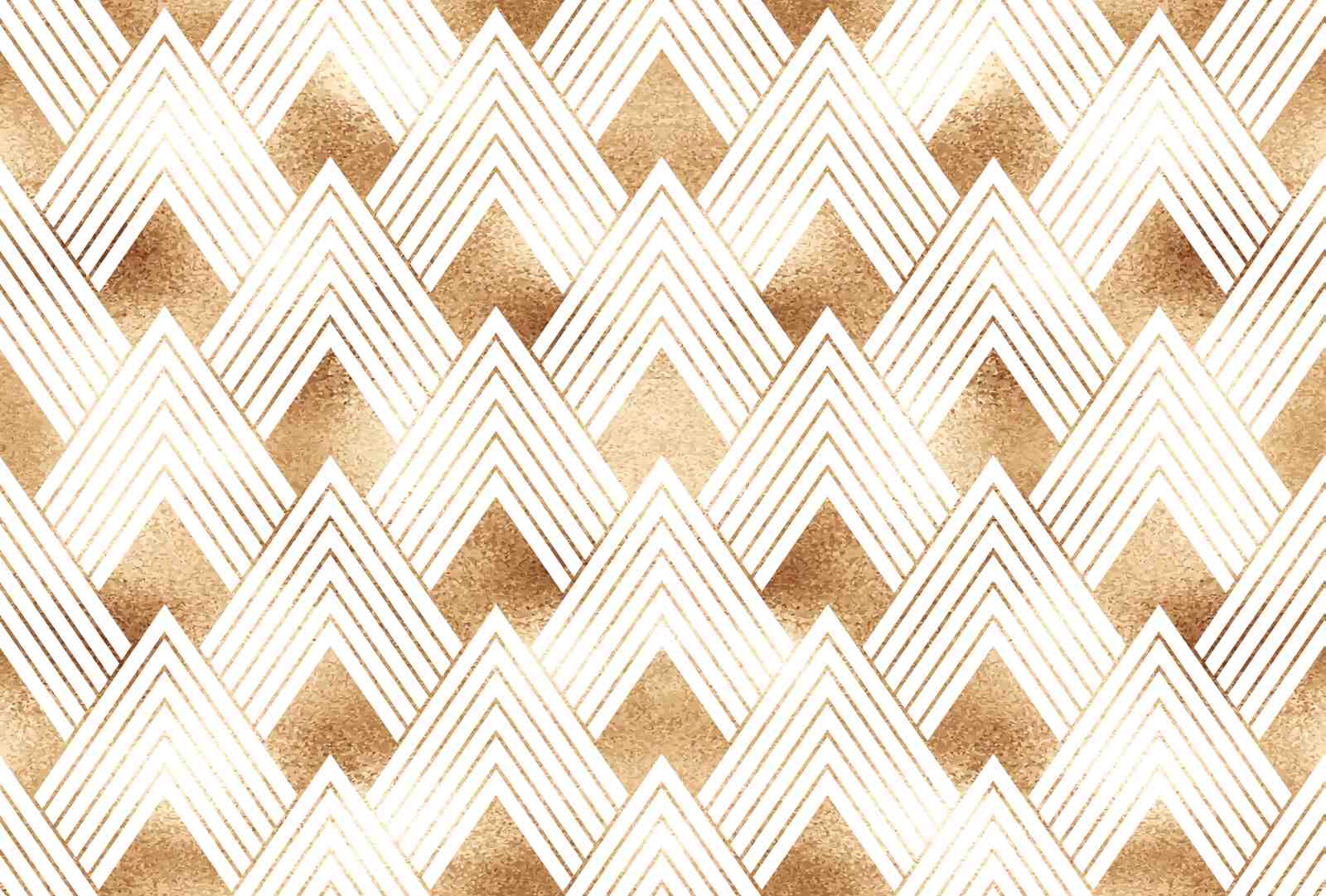 Art Deco Gold Geometric Mountain Wall Art