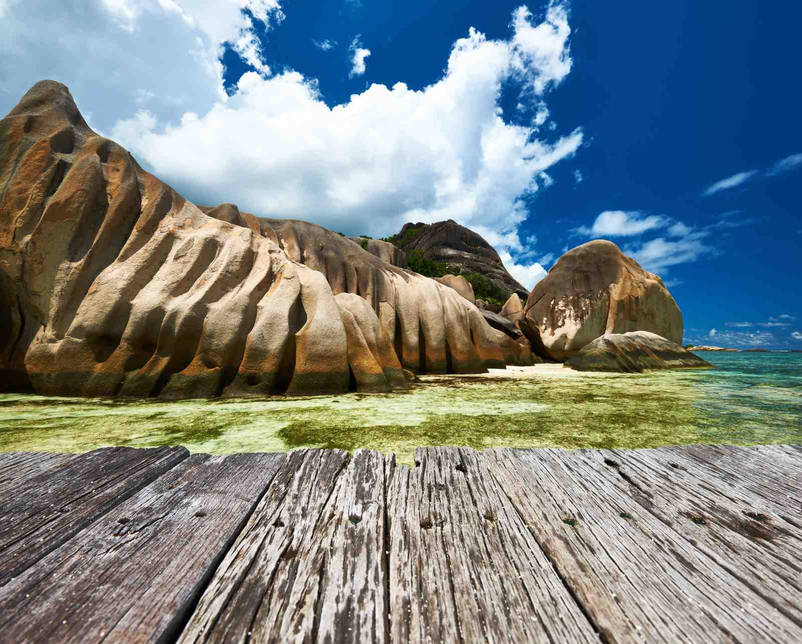 Serene Seychelles Beach Landscape Wall Art