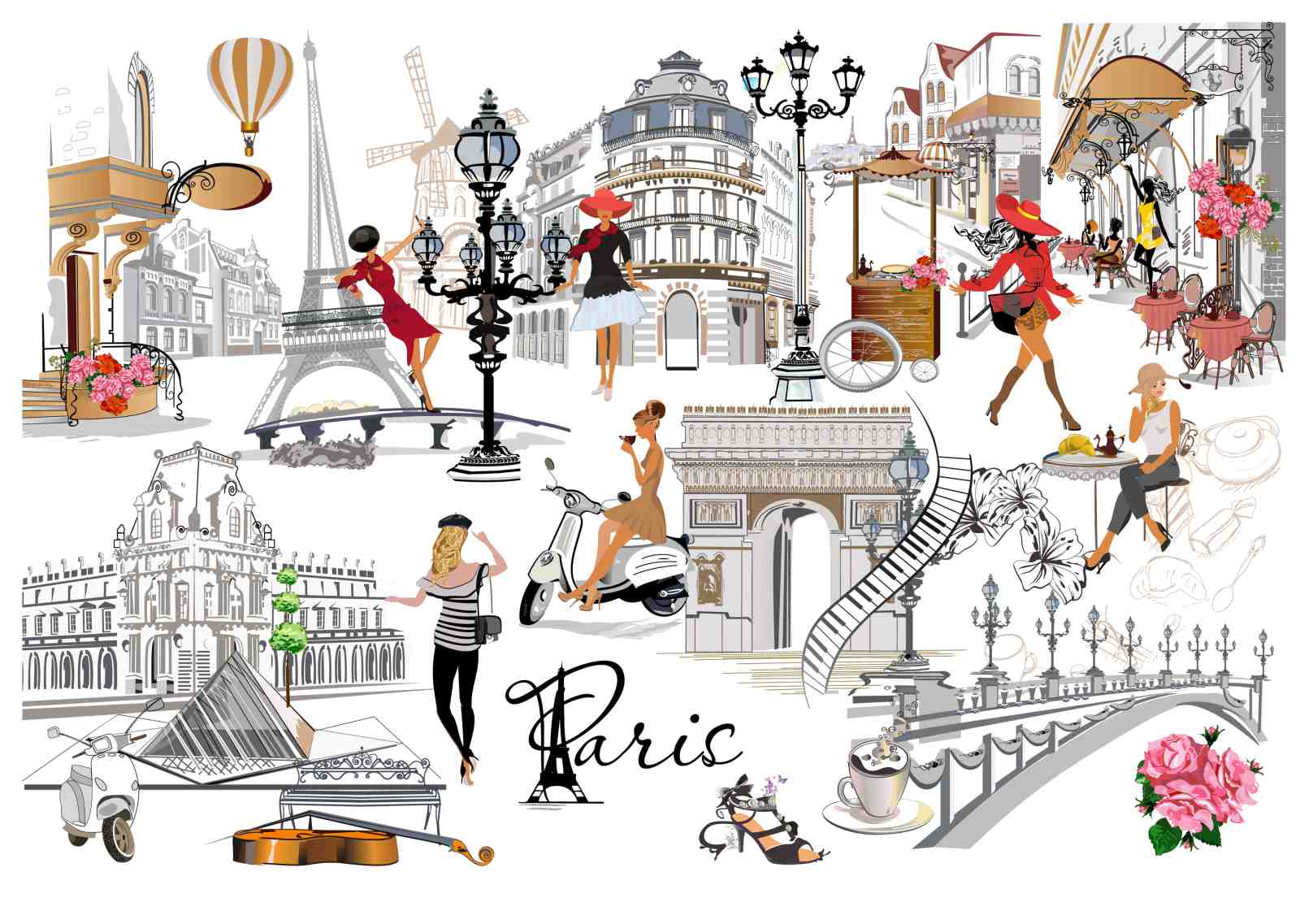 Chic Parisian Street Scene Wall Art