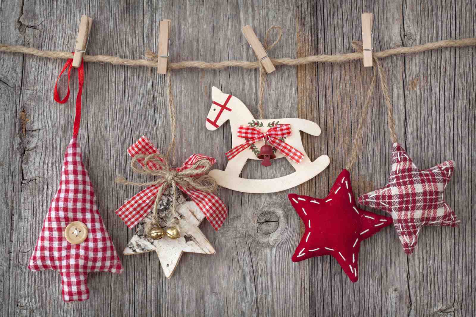 Rustic Christmas Ornaments Wall Art