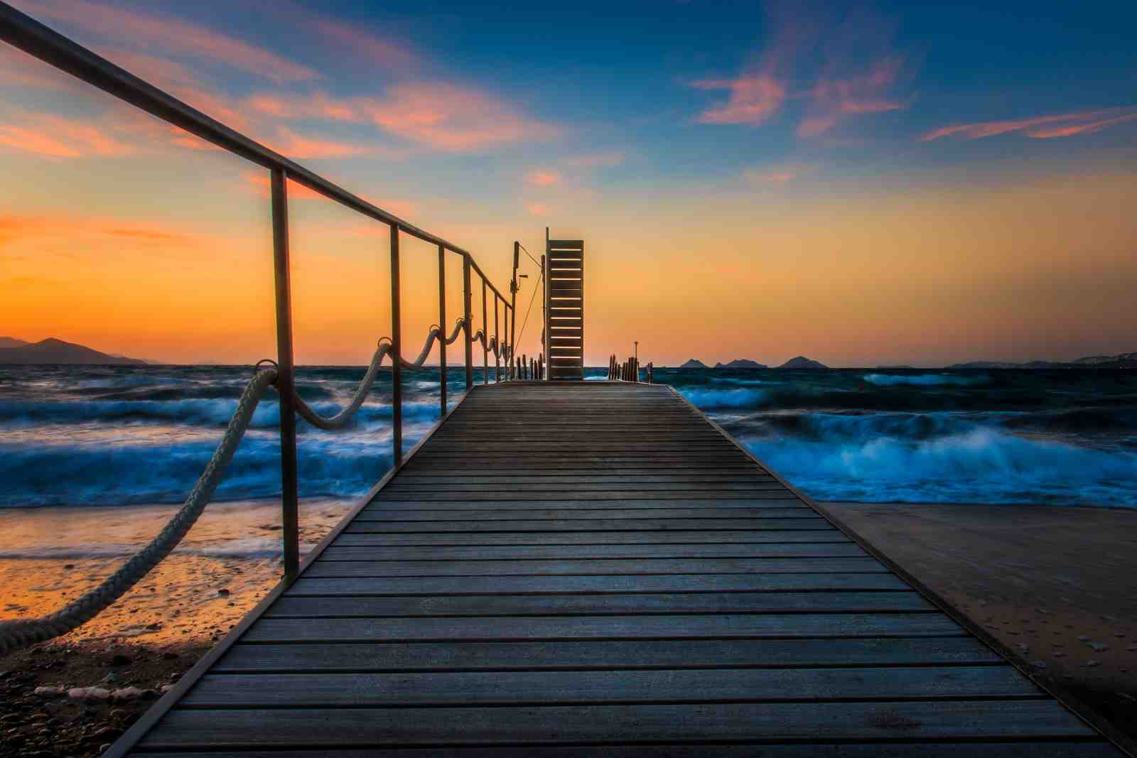 Ocean Sunset Pier Wall Art - Beach Wall Art