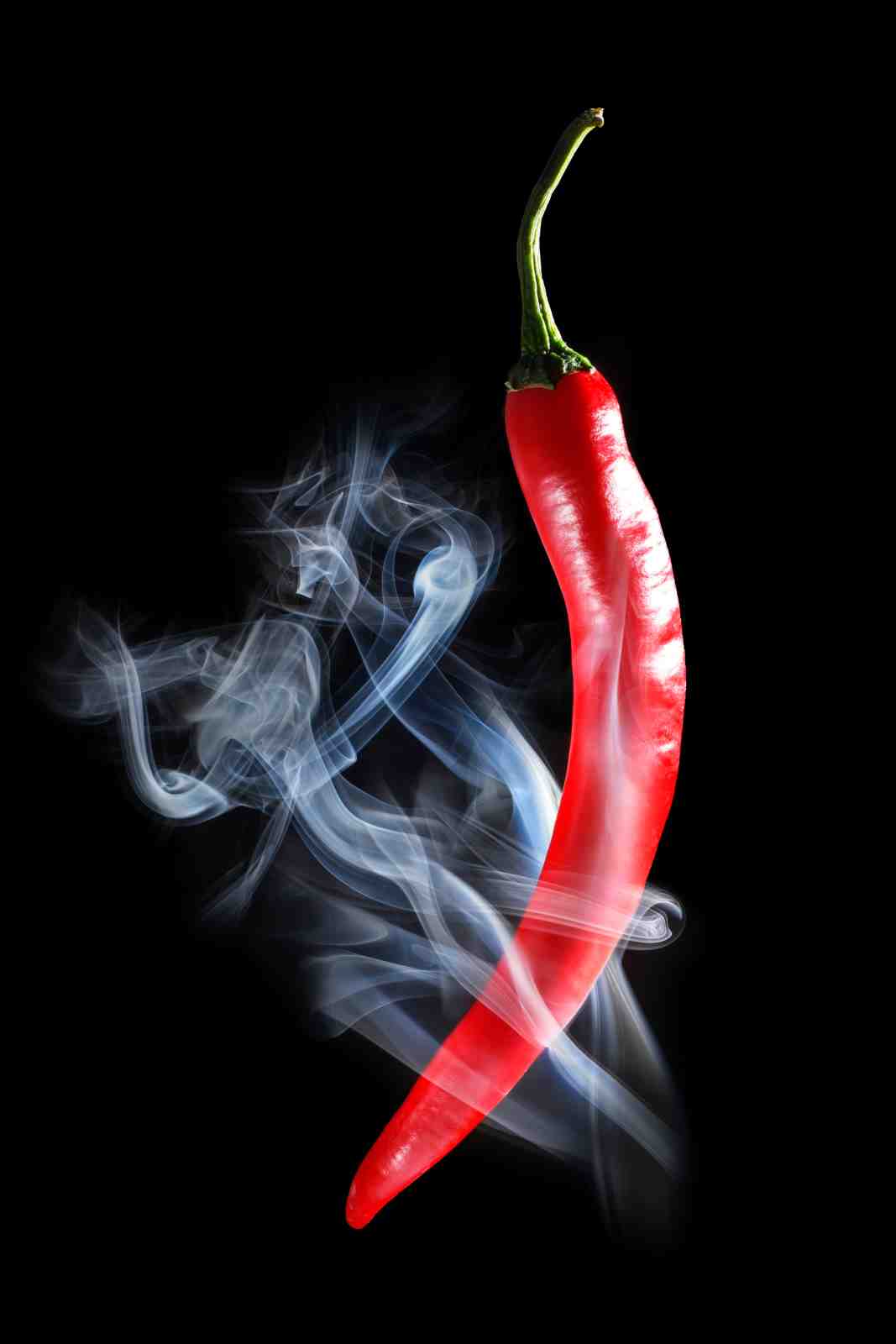 Fiery Red Chili Pepper Smoke Wall Art Wall Art