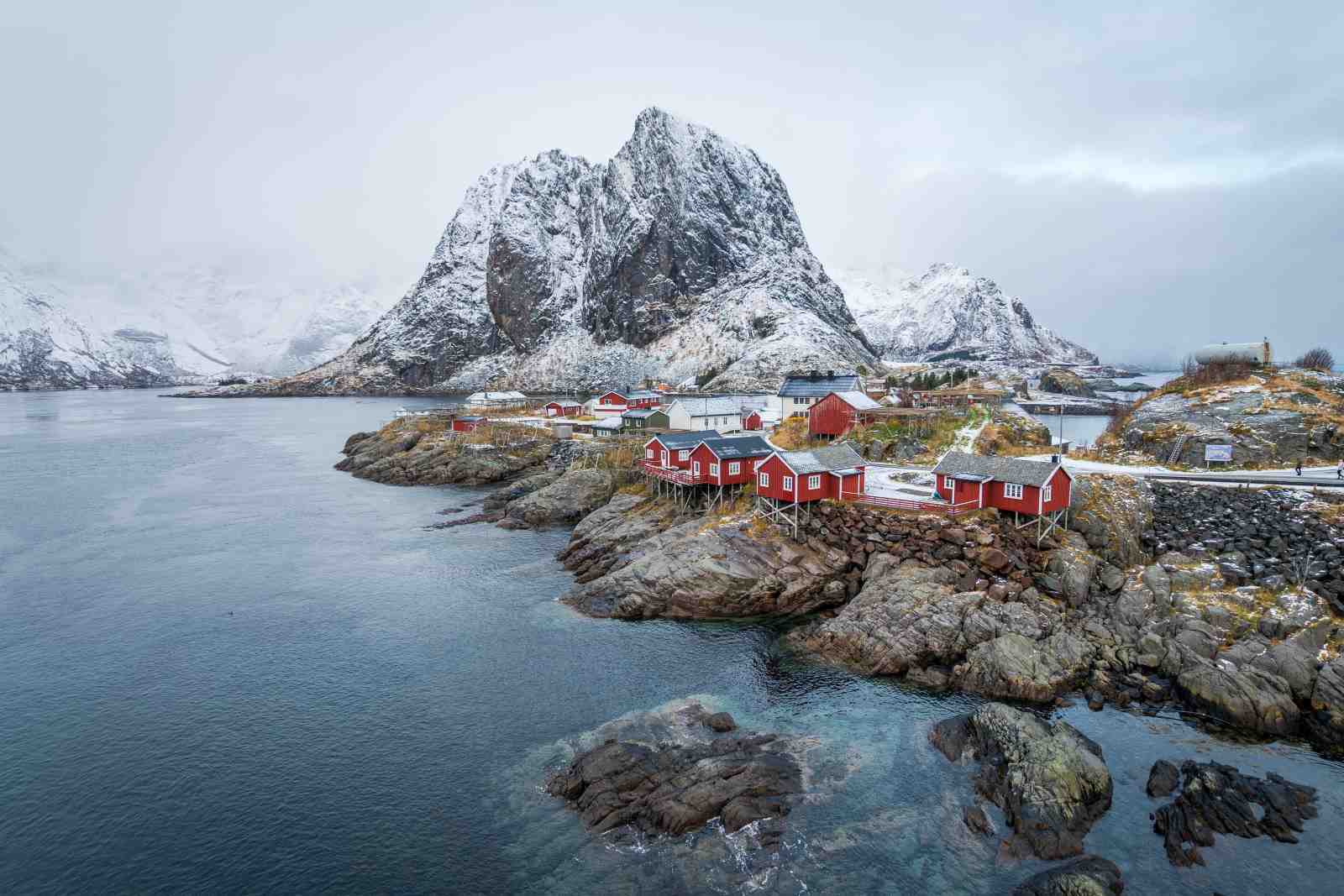 Serene Lofoten Village Winter Wall Art