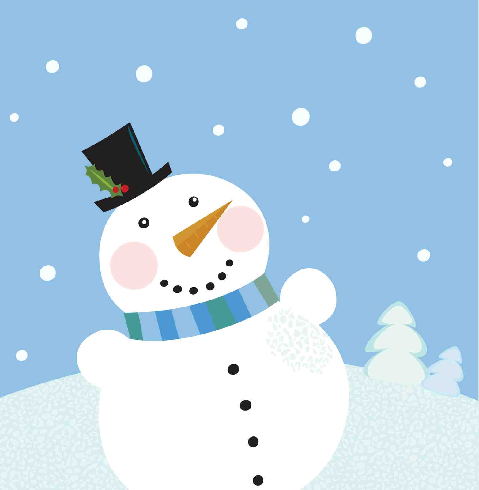 Charming Snowman Winter Scene Wall Art