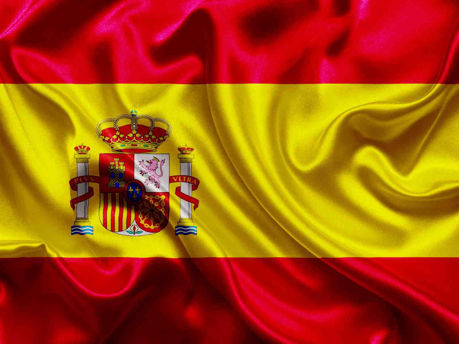 Vibrant Spanish Flag Silk Wall Art