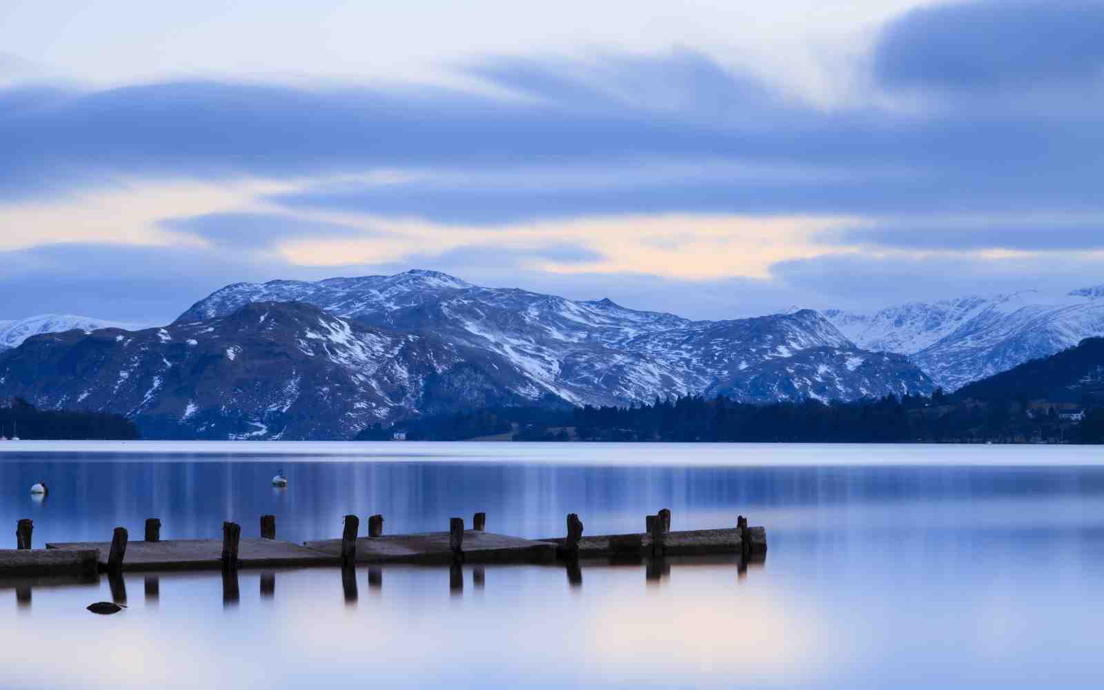 Serene Mountain Lake Dock Wall Art