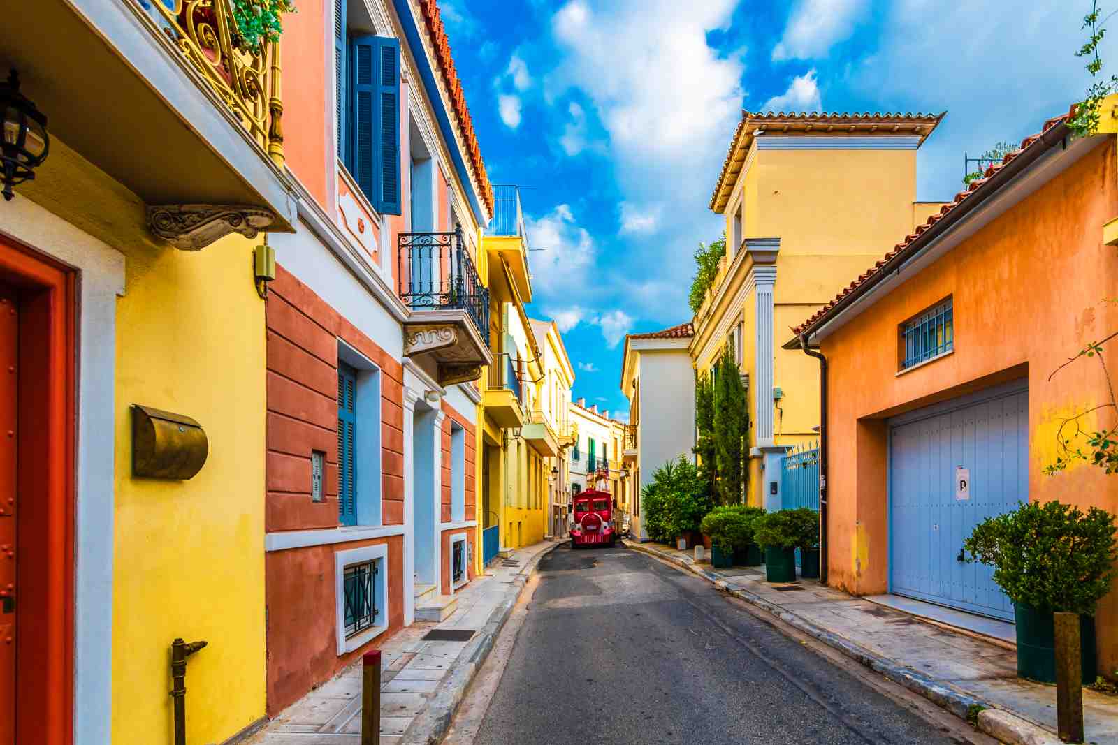 Vibrant Greek Street Scene Wall Art
