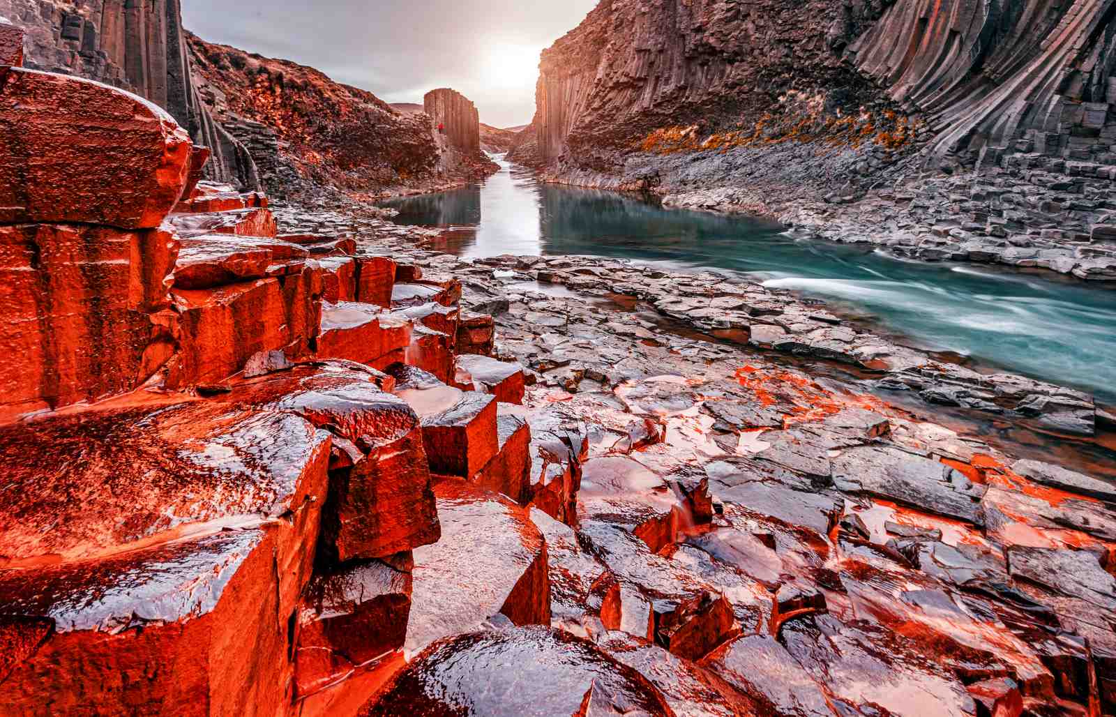 Dramatic Red Rocks River Canyon Wall Art