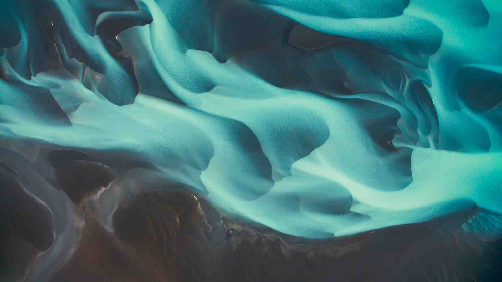 Turquoise River Flow Abstract Wall Art