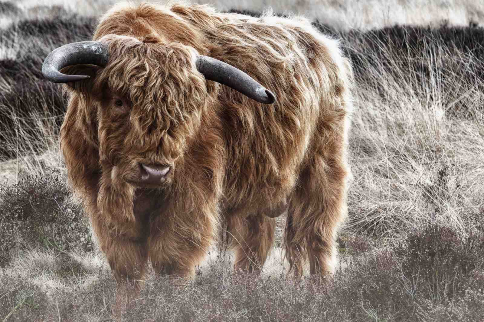 Majestic Highland Cow Rustic Farm Wall Art