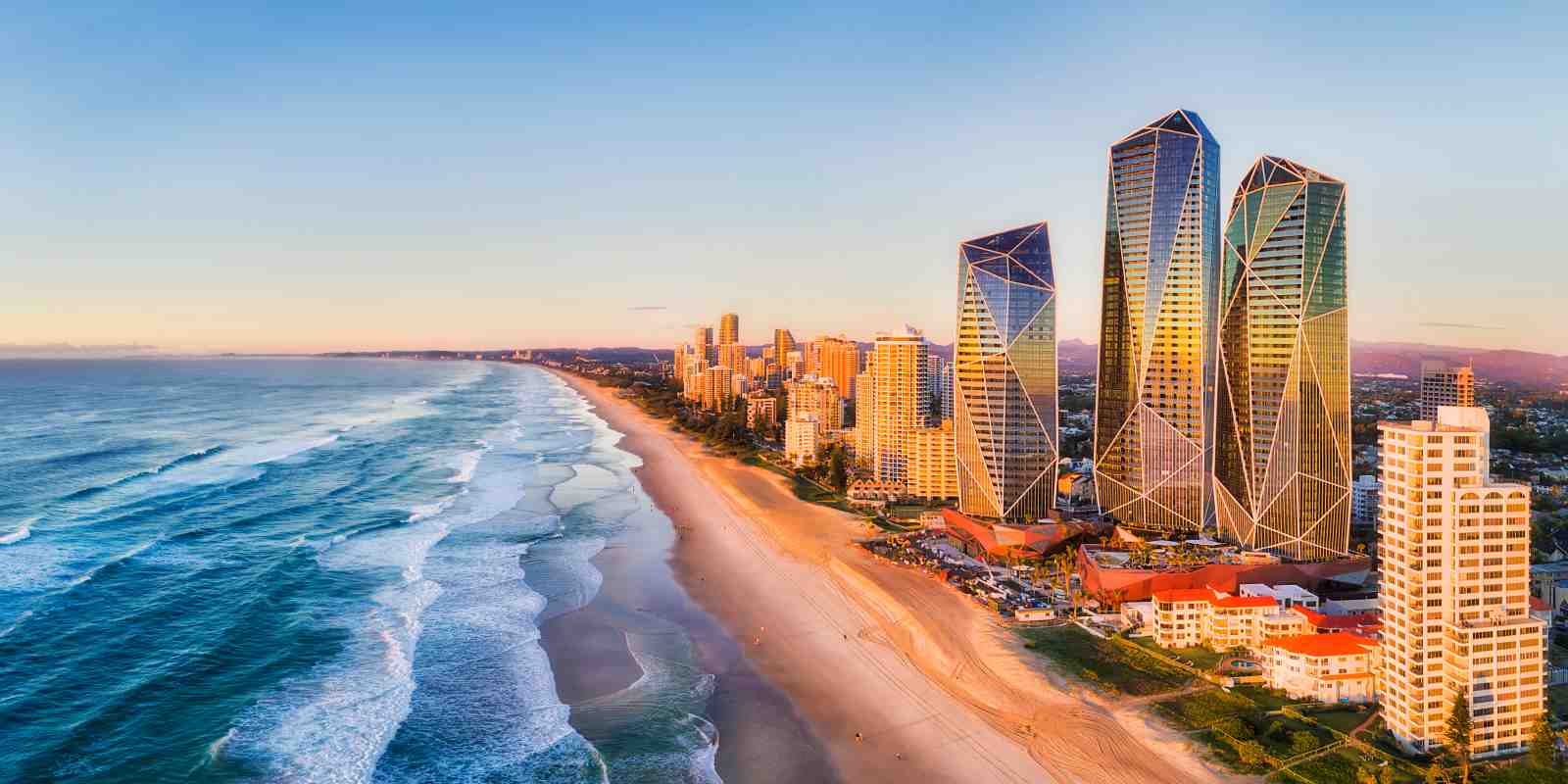 Coastal Cityscape Sunrise Wall Art