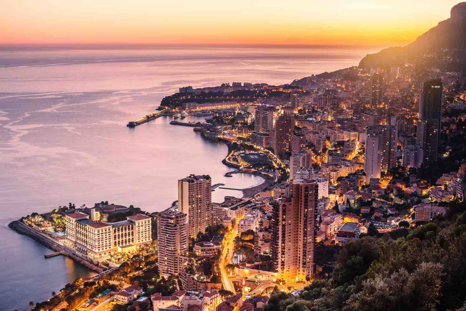 Monaco Skyline Sunset Wall Art Wall Art