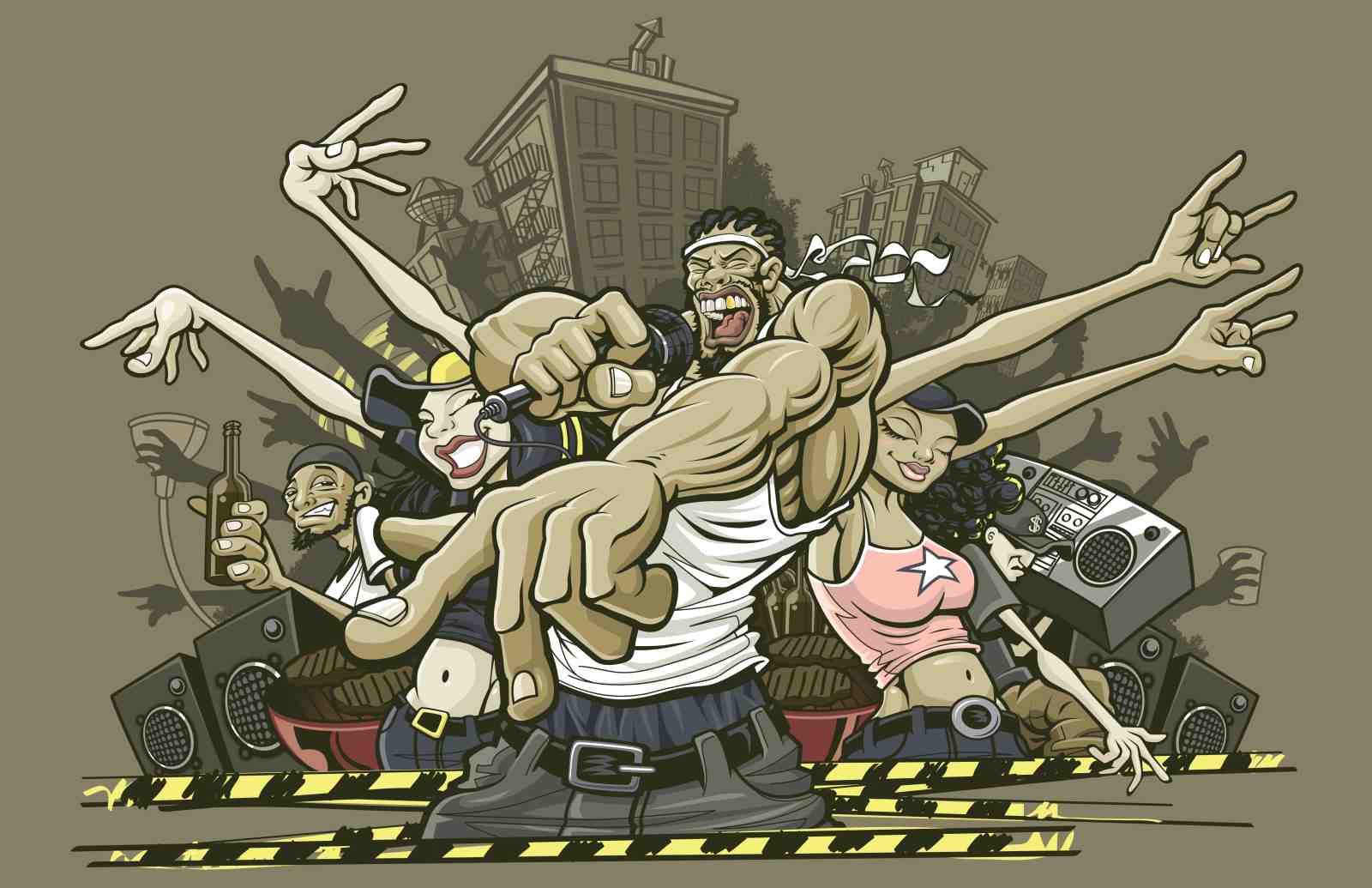 Hip Hop Energy Street Scene Wall Art
