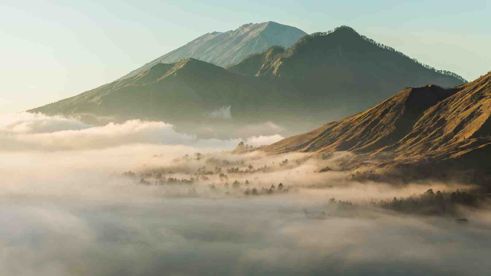 Misty Mountain Sunrise Landscape Wall Art