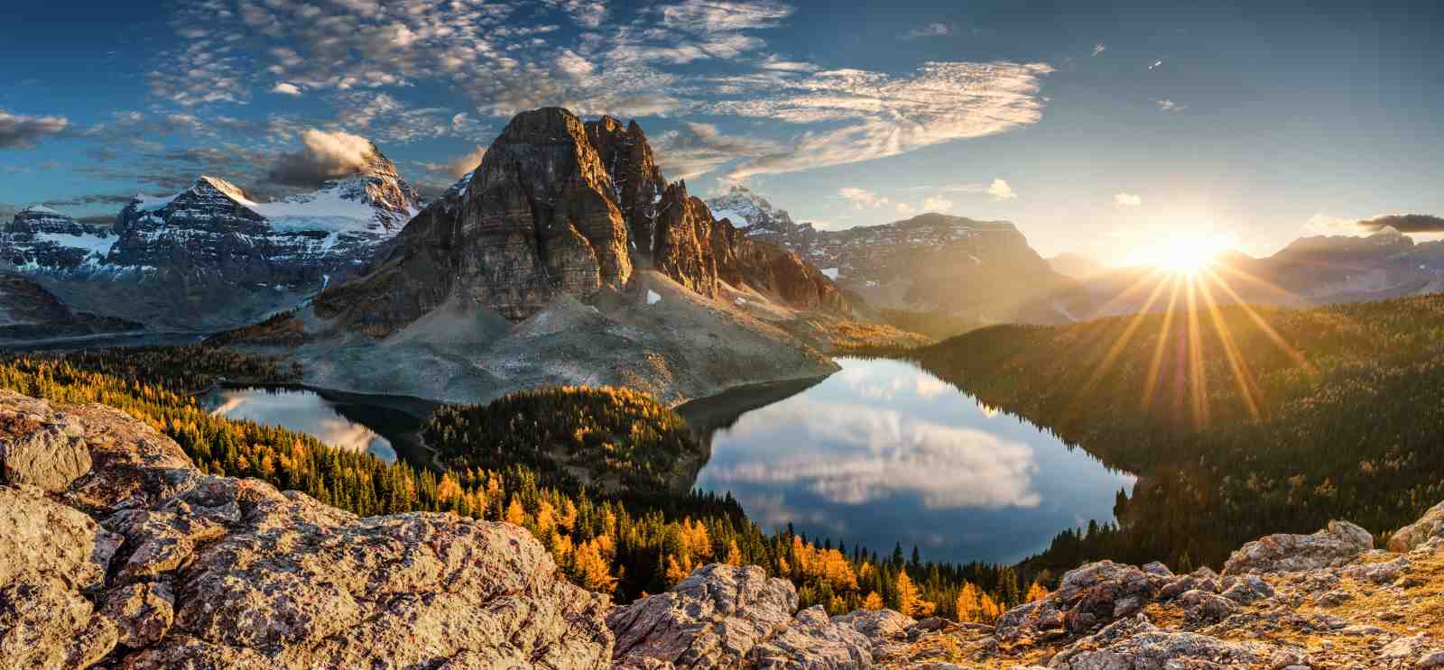 Majestic Mountain Lake Sunrise Wall Art