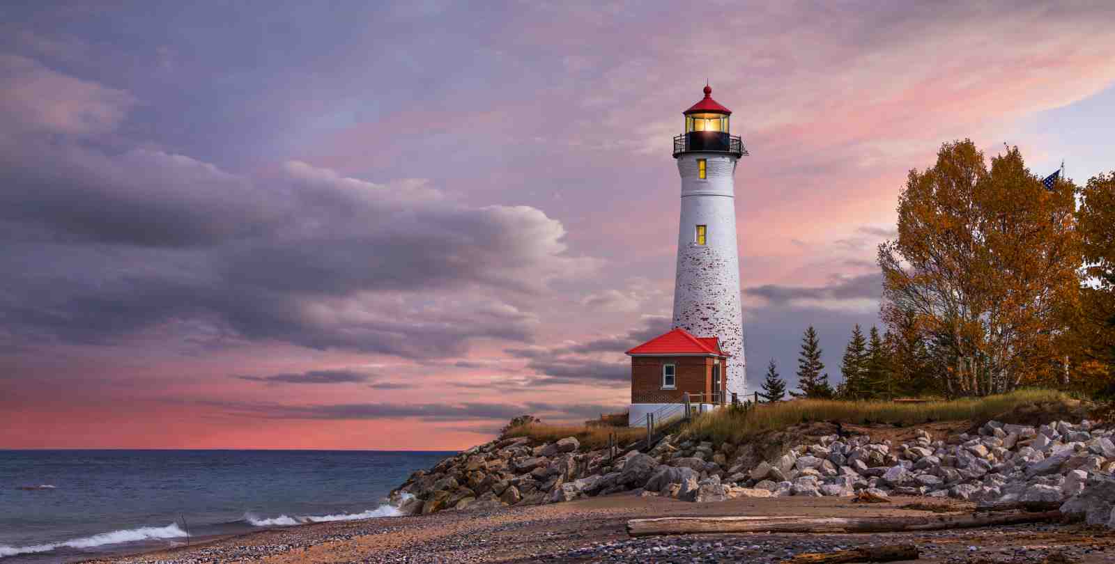 Majestic Lighthouse Sunset Coastal Wall Art Wall Art