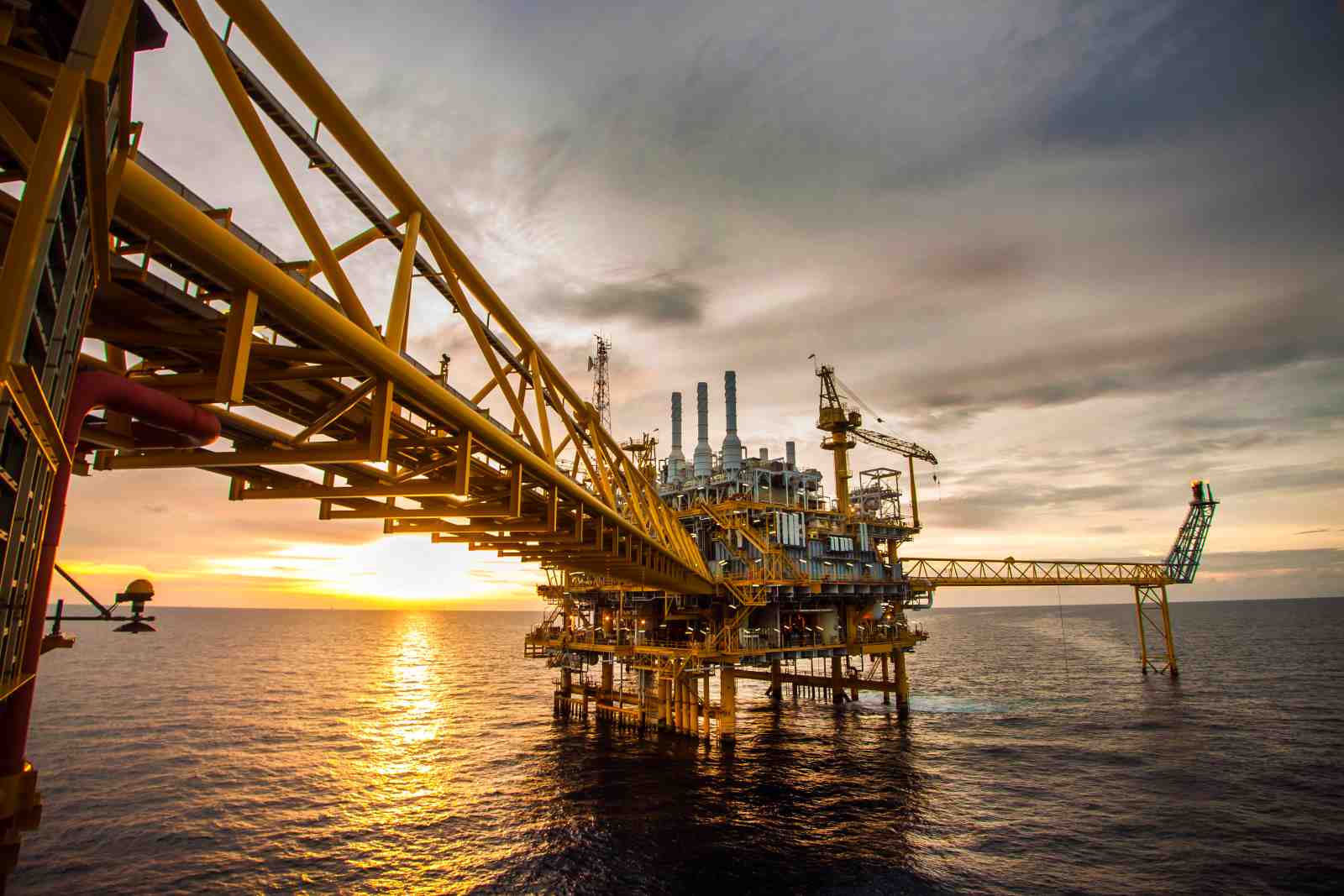 Golden Hour Offshore Rig Wall Art