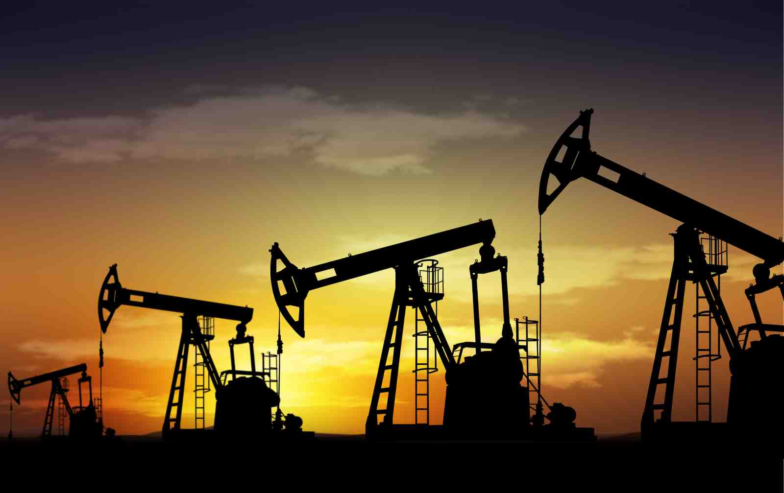 Oil Pumpjack Sunset Silhouette Wall Art