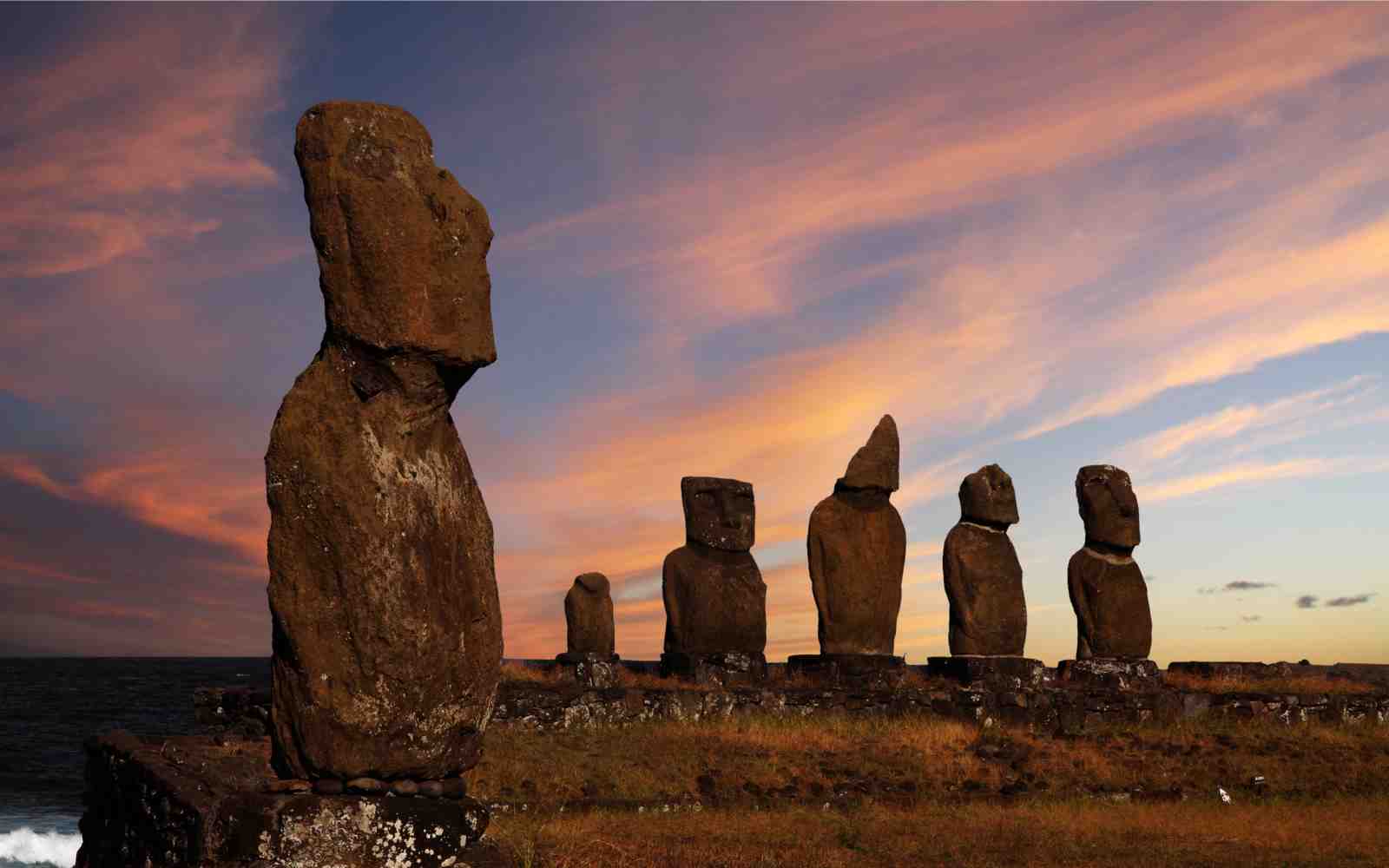 Easter Island Moai Sunset Wall Art