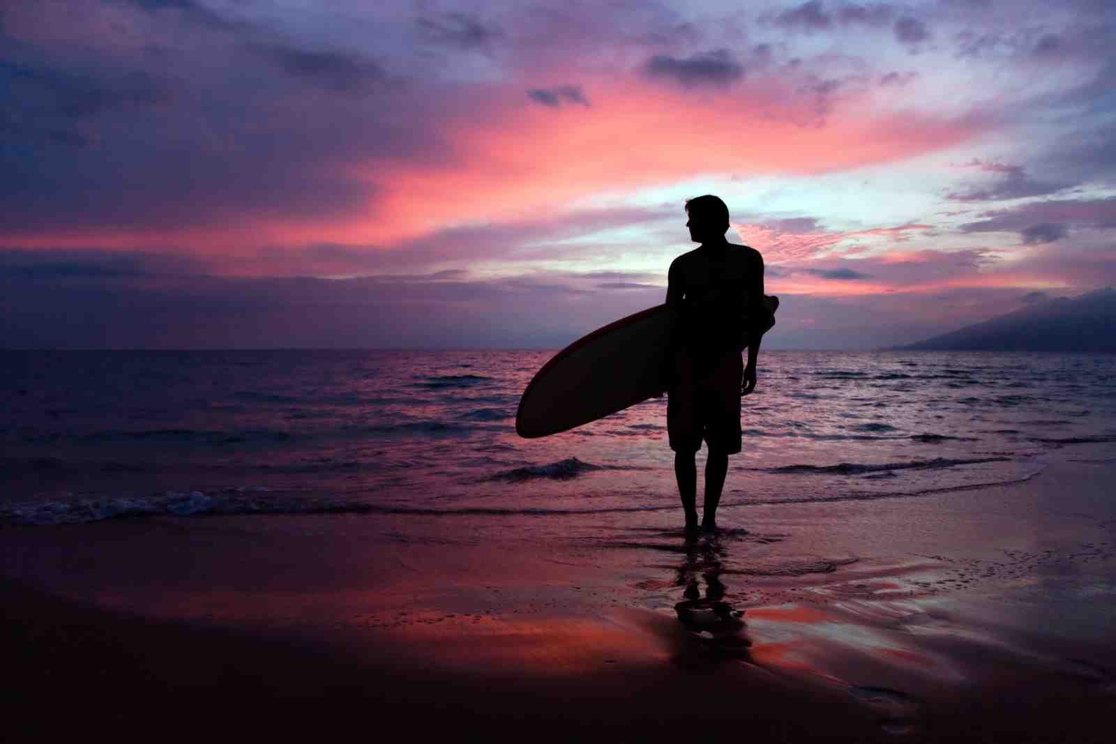 Sunset Serenity Surfer Wall Art
