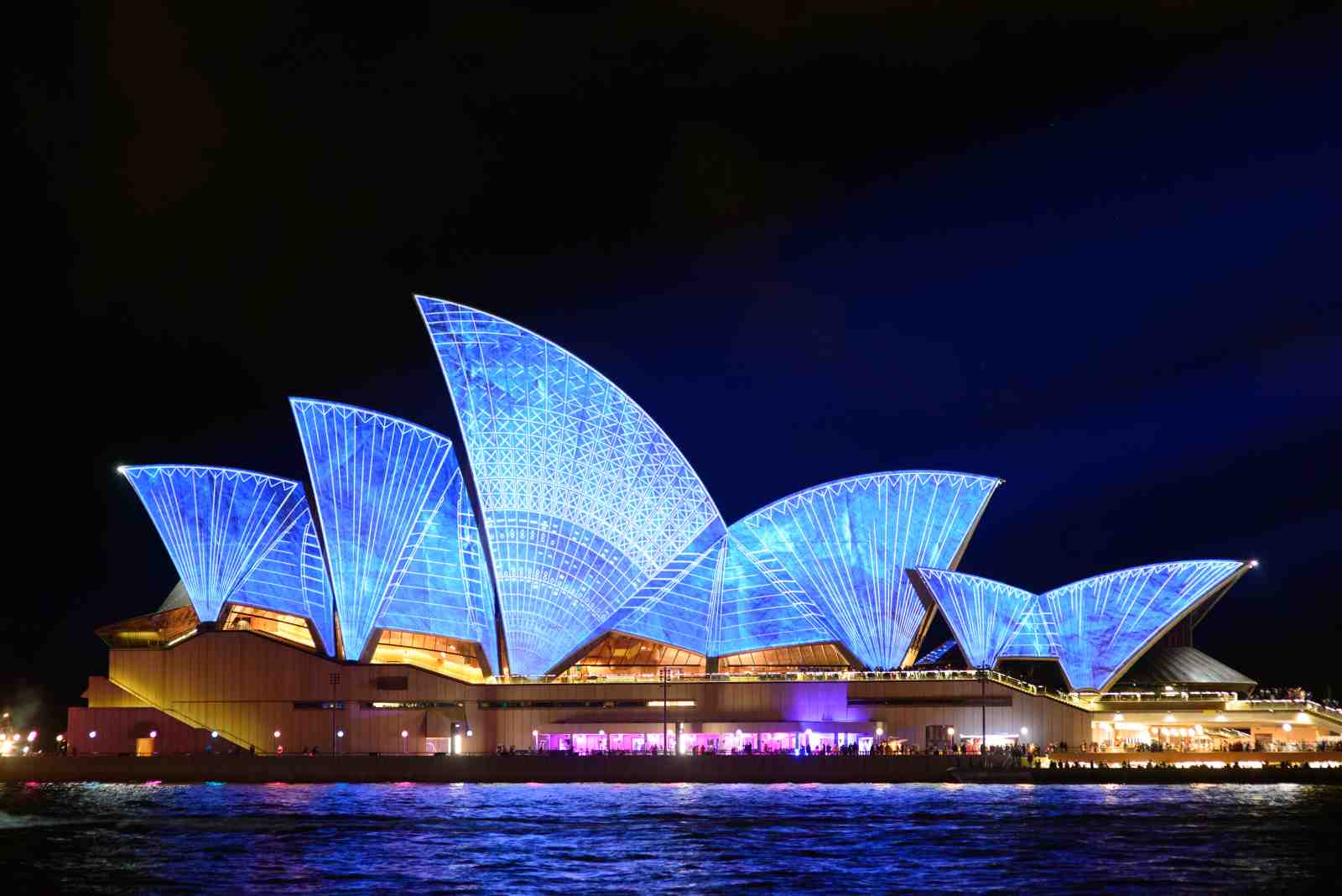 Sydney Opera House Blue Light Wall Art