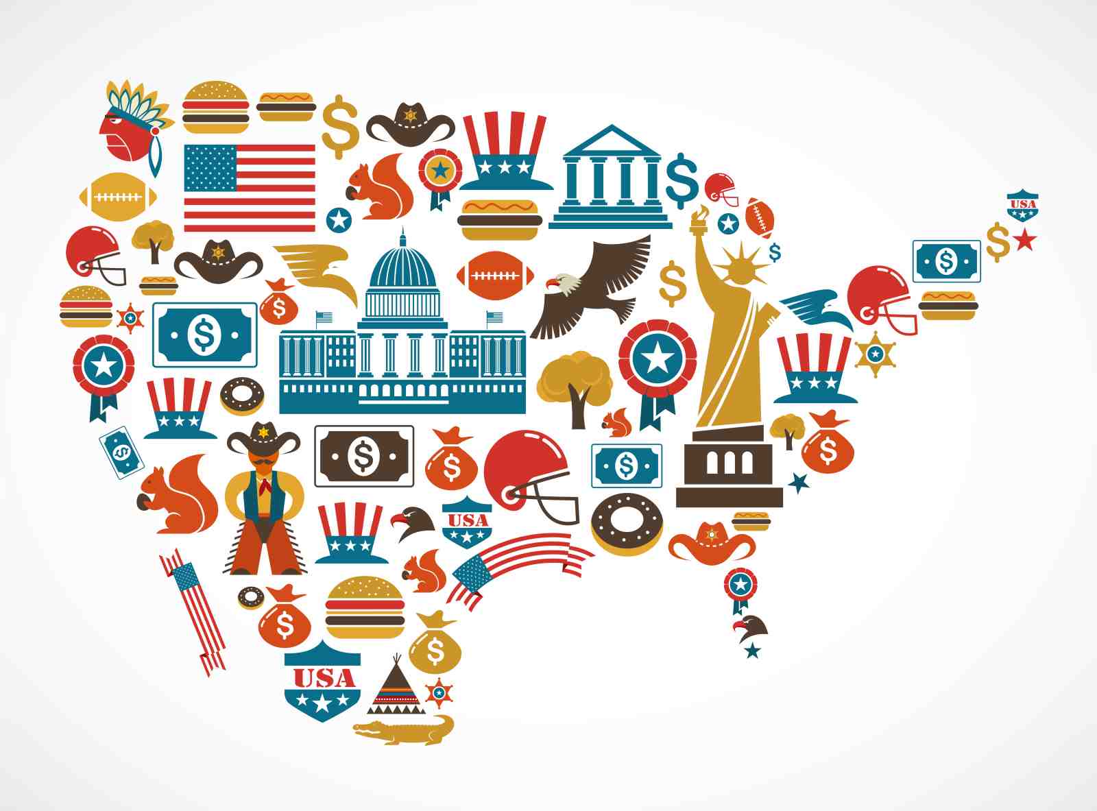 Vibrant USA Collage Wall Art