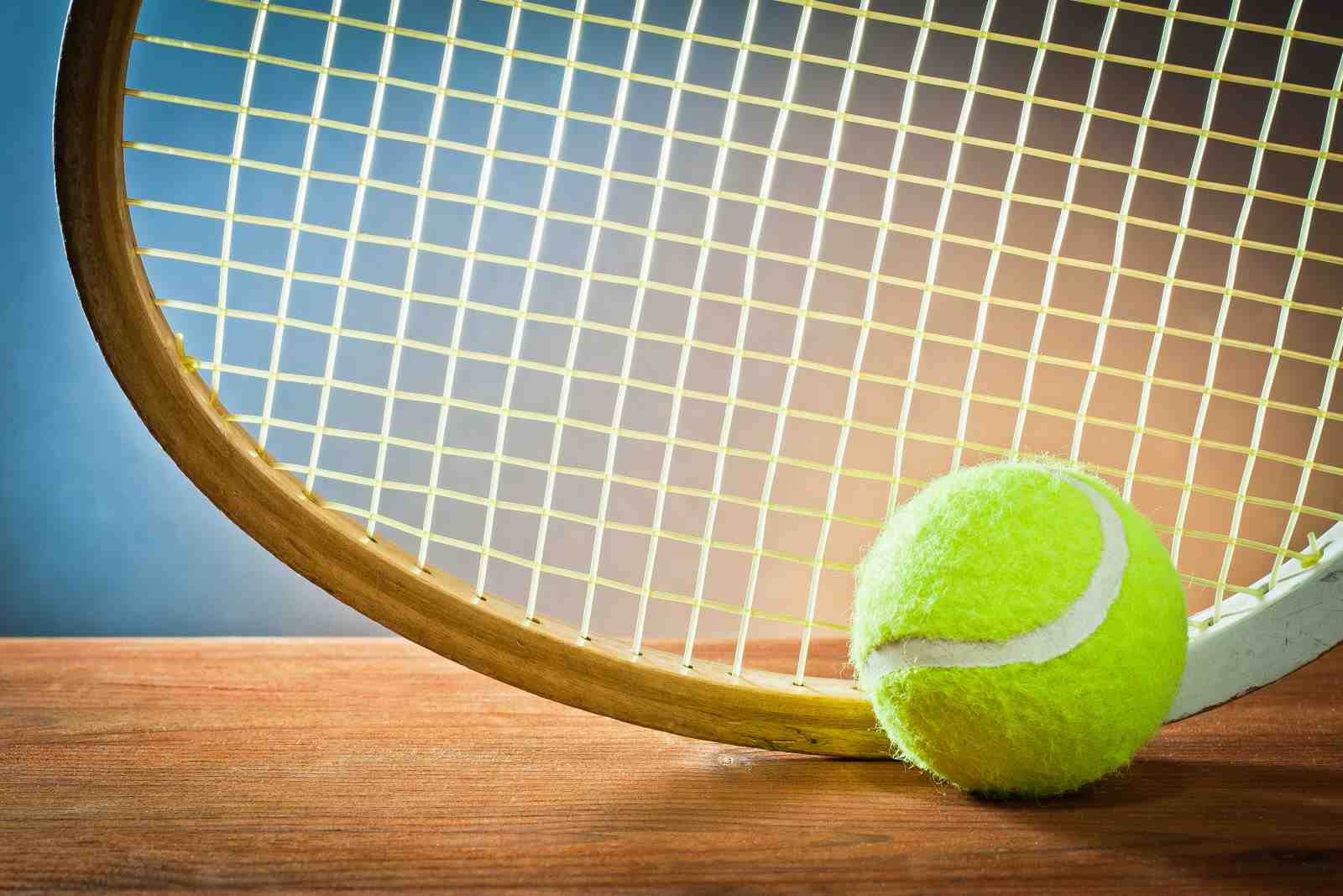 Vintage Tennis Racket & Ball Wall Art
